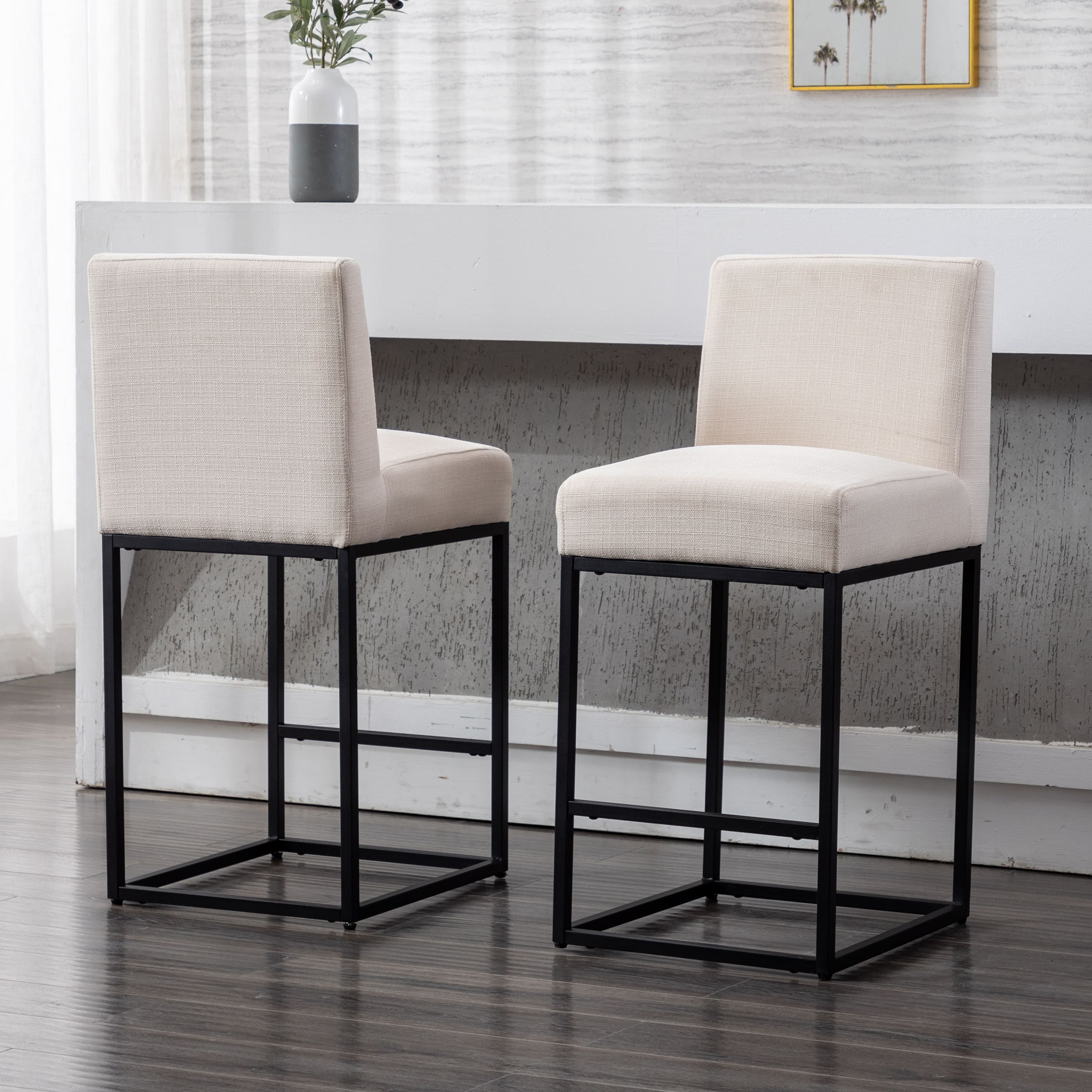 27"H & 31"H Metal Frame Counter Height Bar Stools Set of 2 - 5691 - Image 2