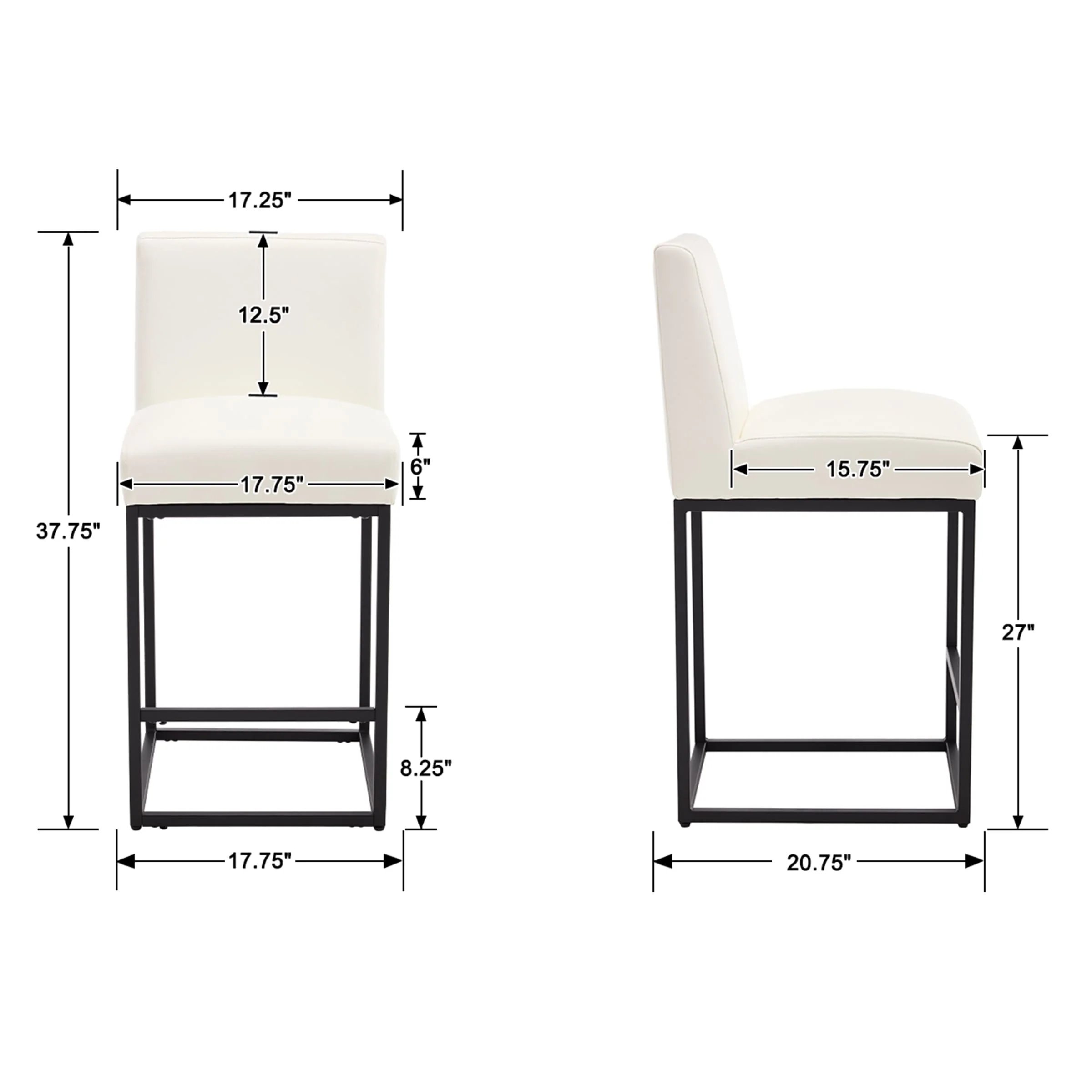 27"H & 31"H Metal Frame Counter Height Bar Stools Set of 2 - 5691 - Image 21