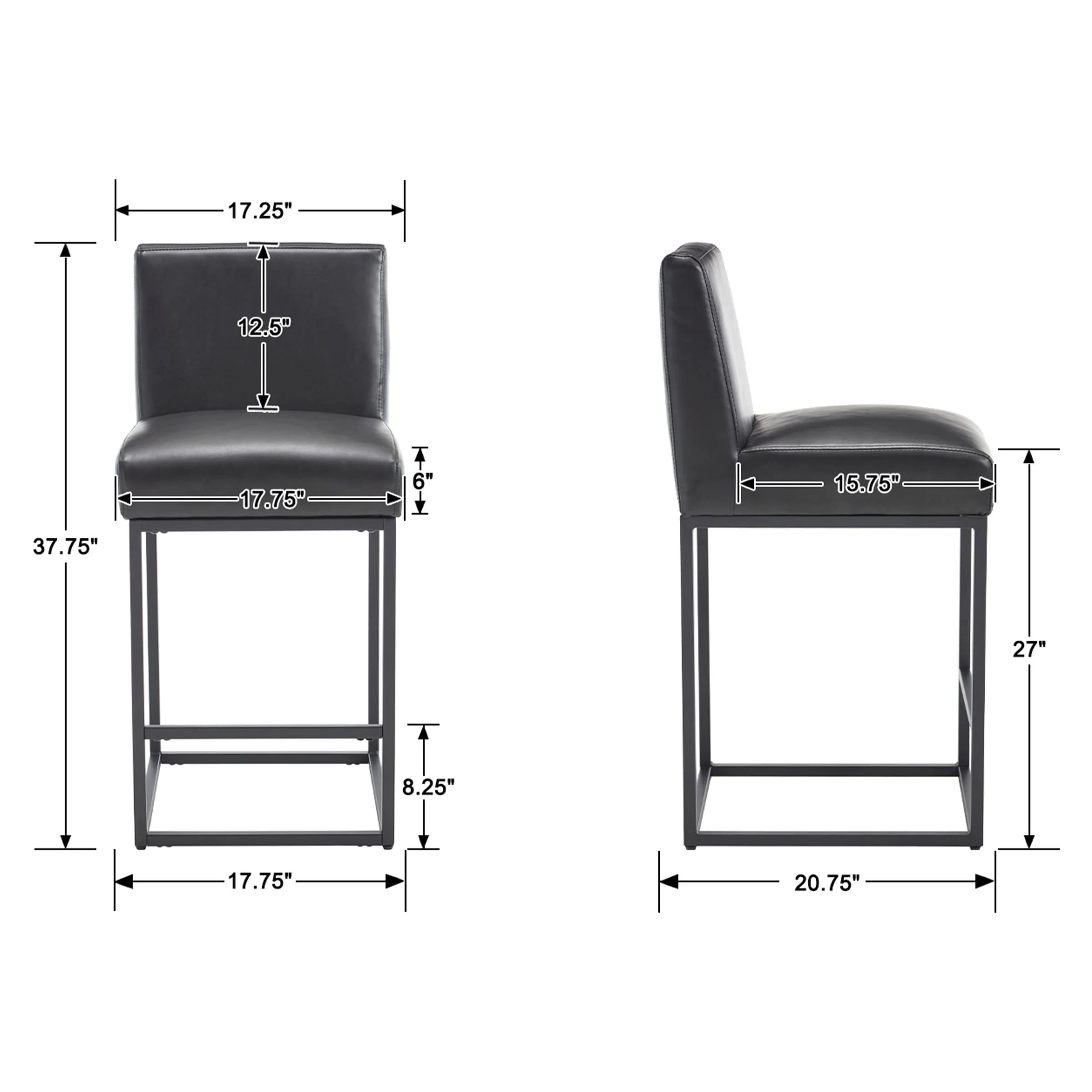 27"H & 31"H Metal Frame Counter Height Bar Stools Set of 2 - 5691 - Image 26