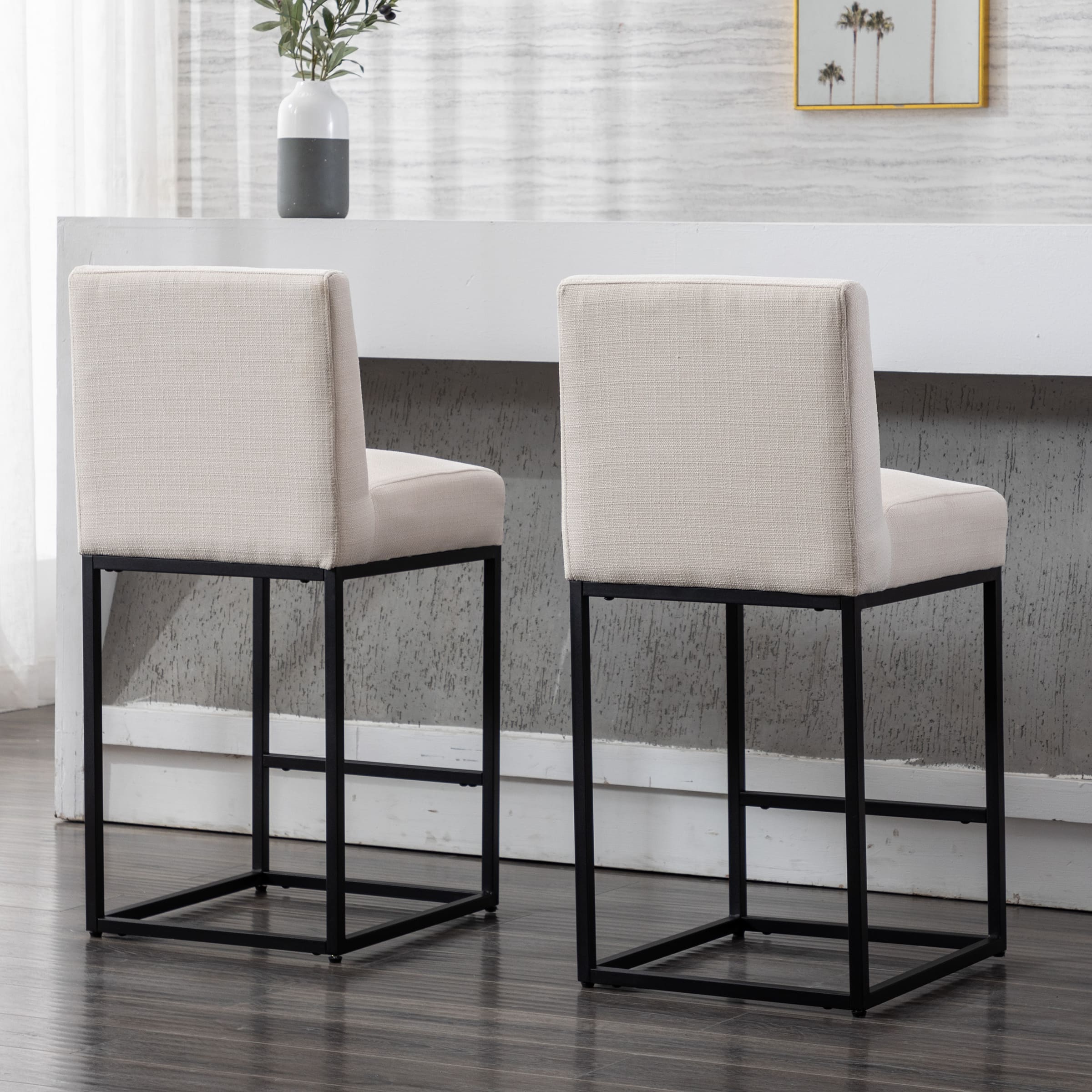 27"H & 31"H Metal Frame Counter Height Bar Stools Set of 2 - 5691 - Image 3