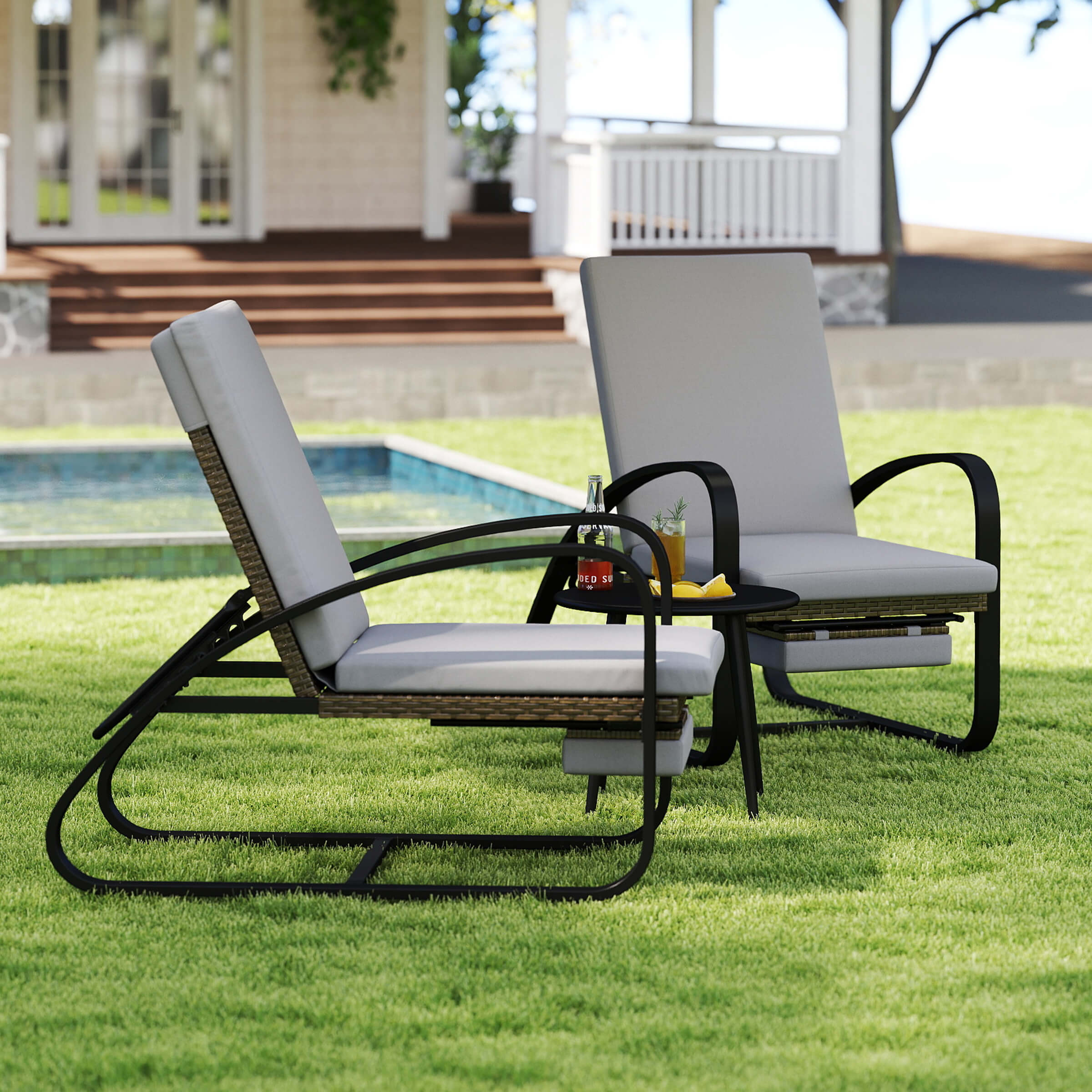 3 Piece Patio Set with Chaise Lounge Chairs and Table - 20701SE - Image 26