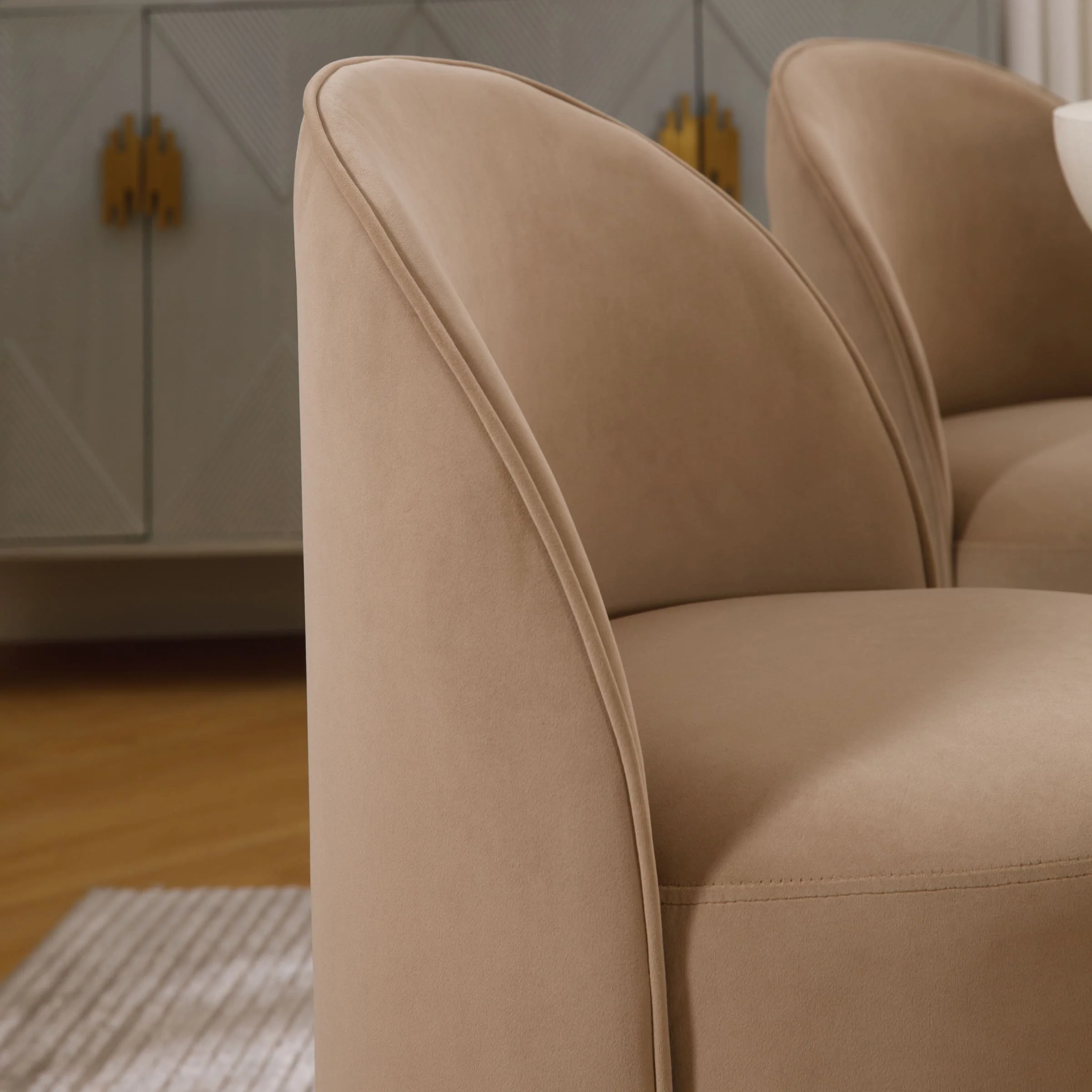 Swivel Upholstered Barrel Dining Chair 1PCS - X299DC - Image 11