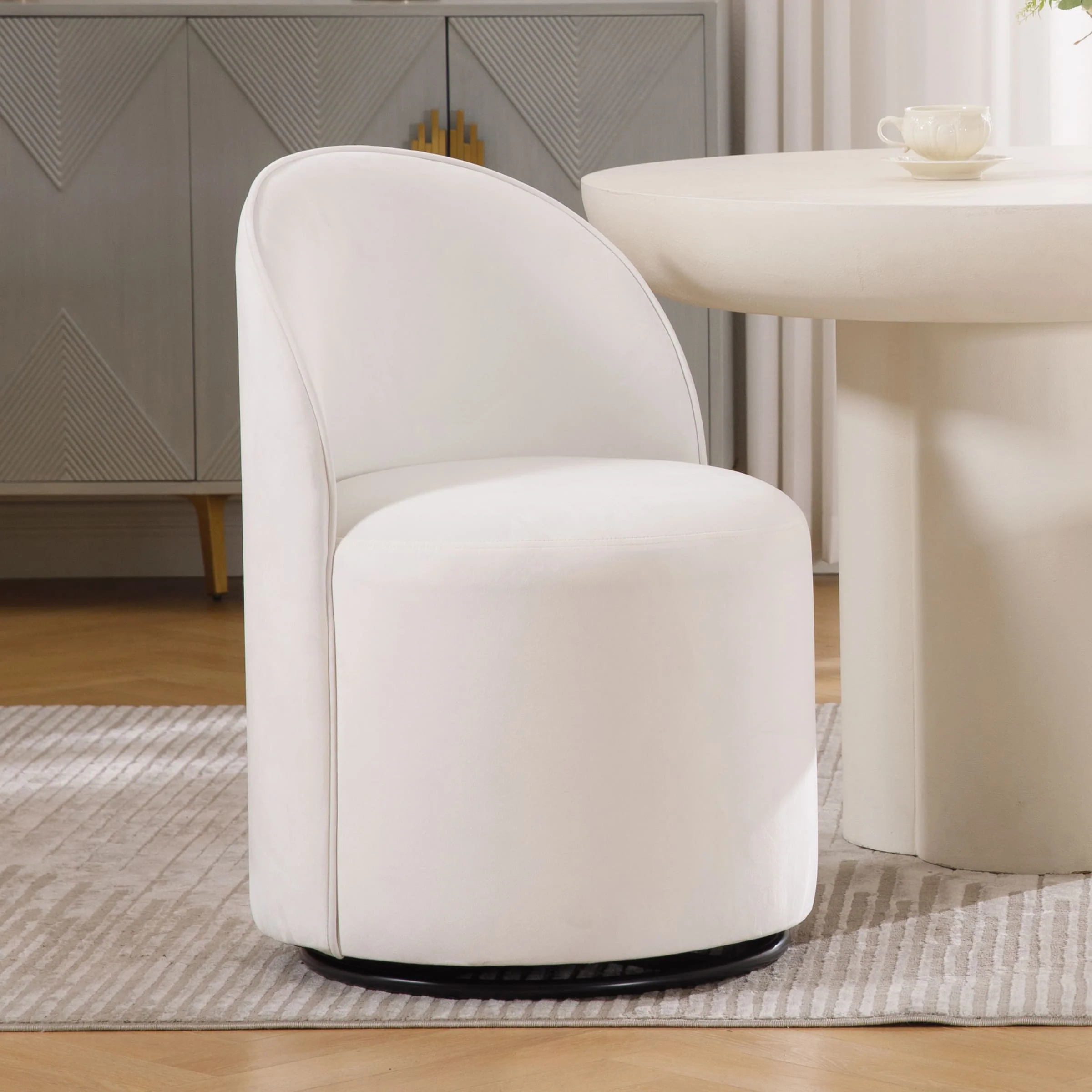 Swivel Upholstered Barrel Dining Chair 1PCS - X299DC - Image 14