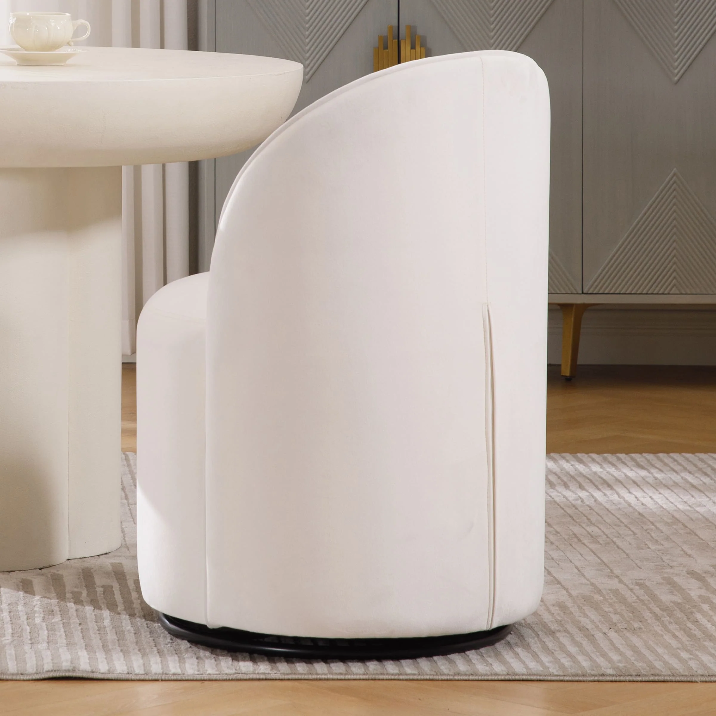 Swivel Upholstered Barrel Dining Chair 1PCS - X299DC - Image 16