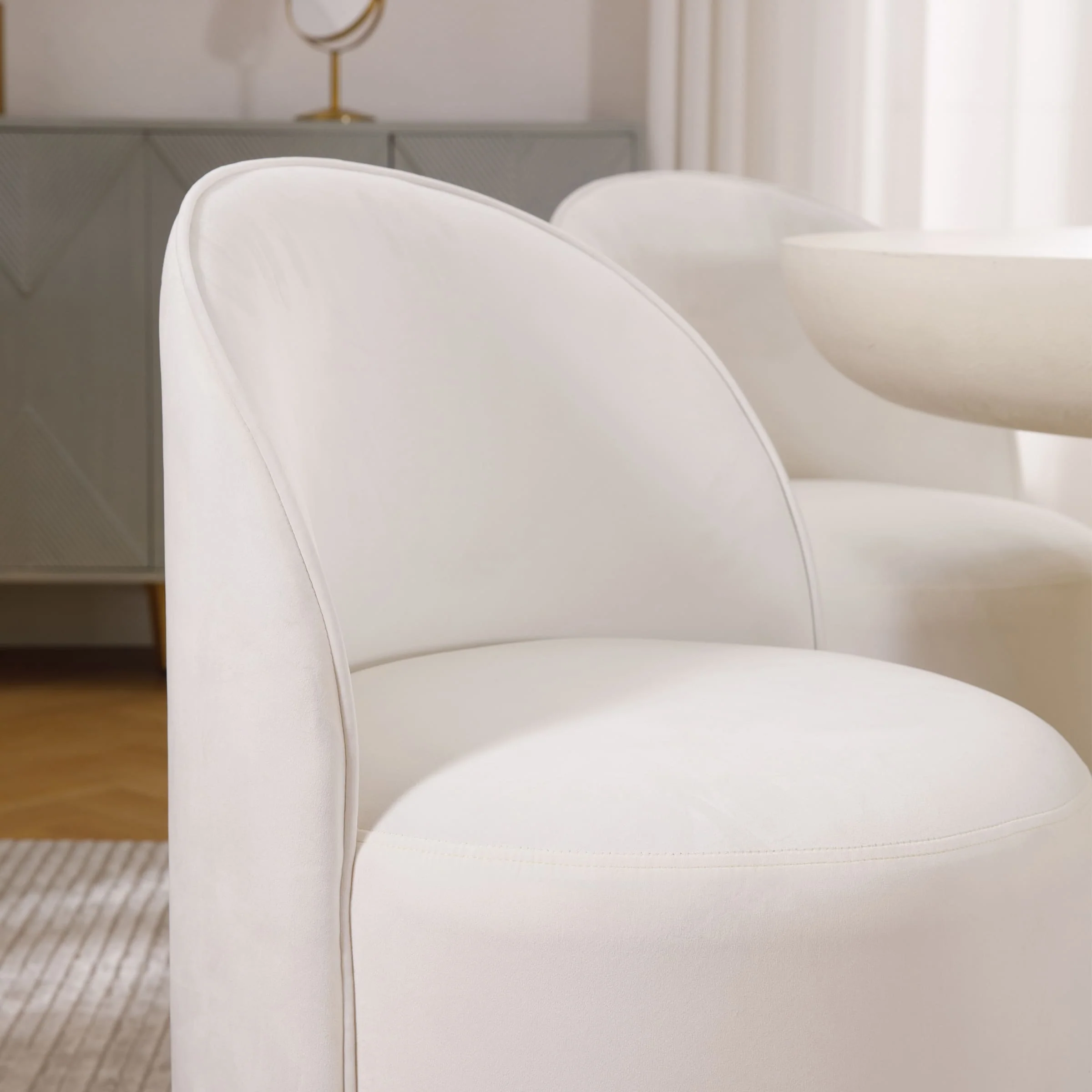 Swivel Upholstered Barrel Dining Chair 1PCS - X299DC - Image 17