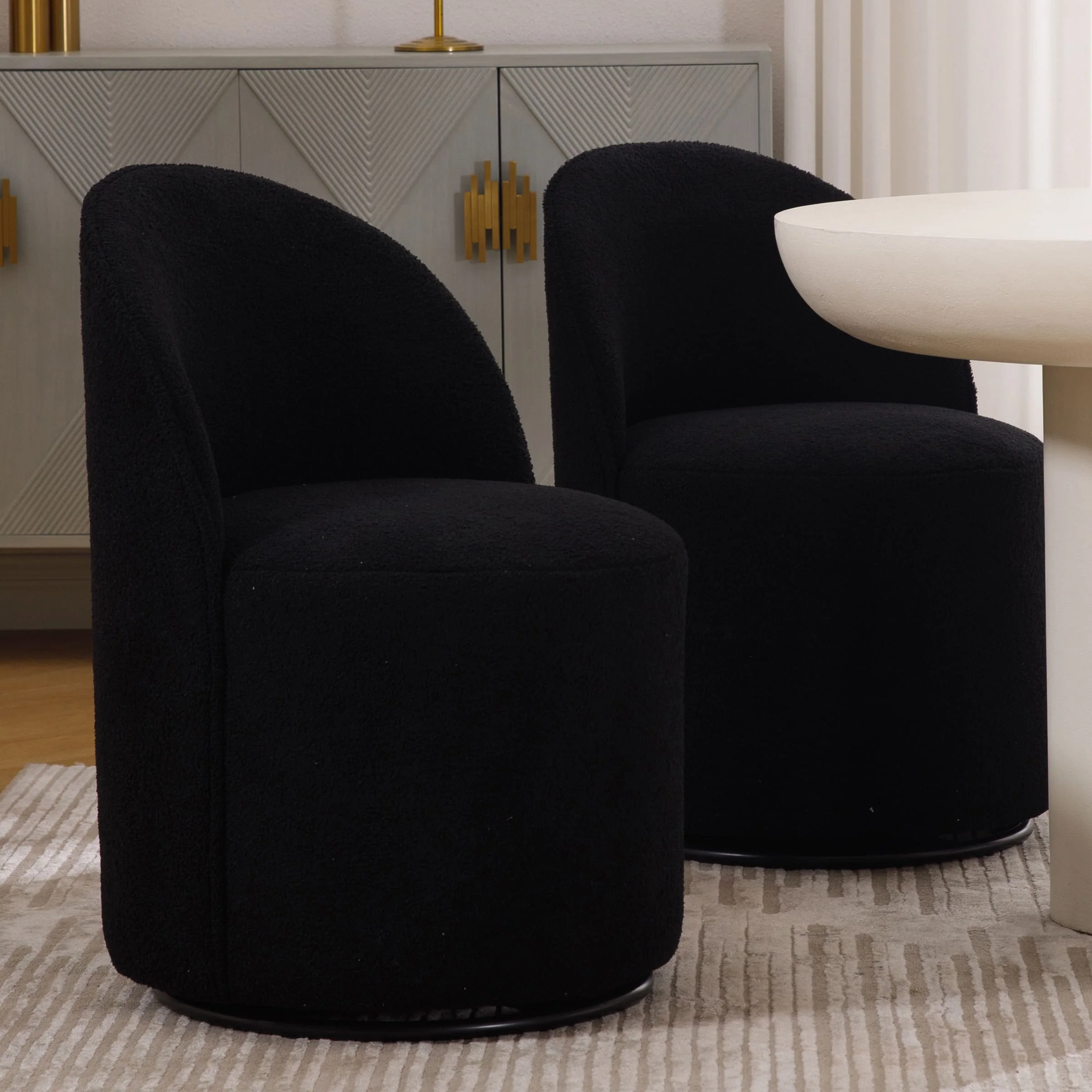 Swivel Upholstered Barrel Dining Chair 1PCS - X299DC - Image 21