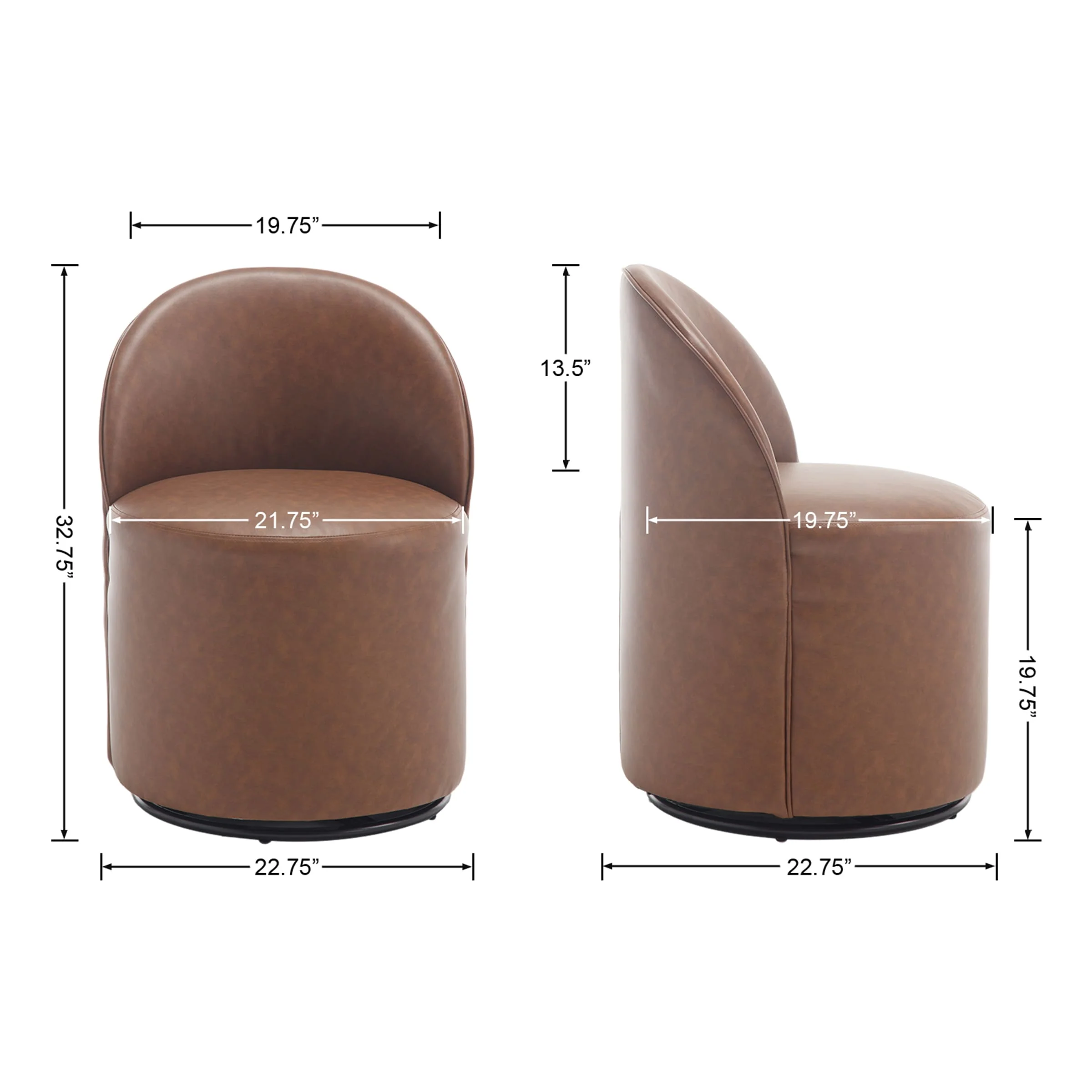 Swivel Upholstered Barrel Dining Chair 1PCS - X299DC - Image 7