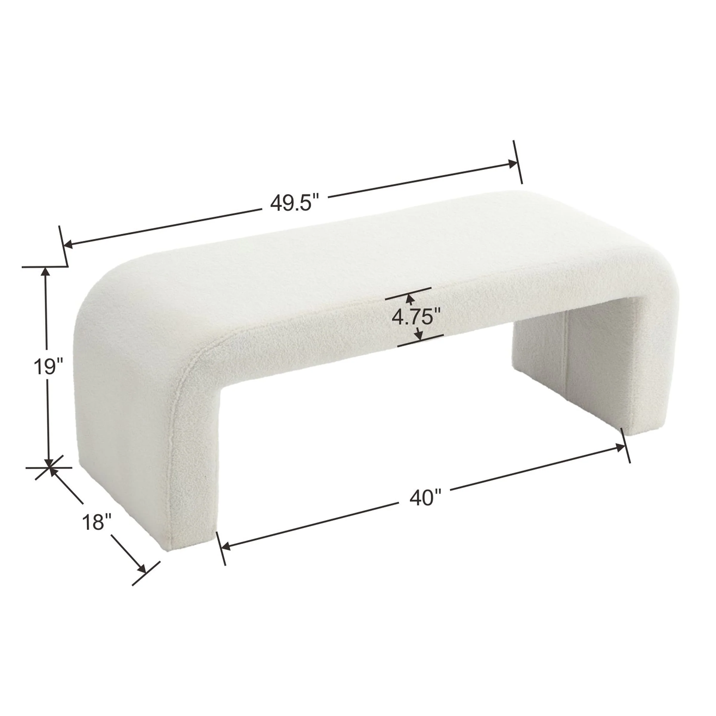 49.5" W Sherpa Bench for Hallway - 2514BH - Image 7