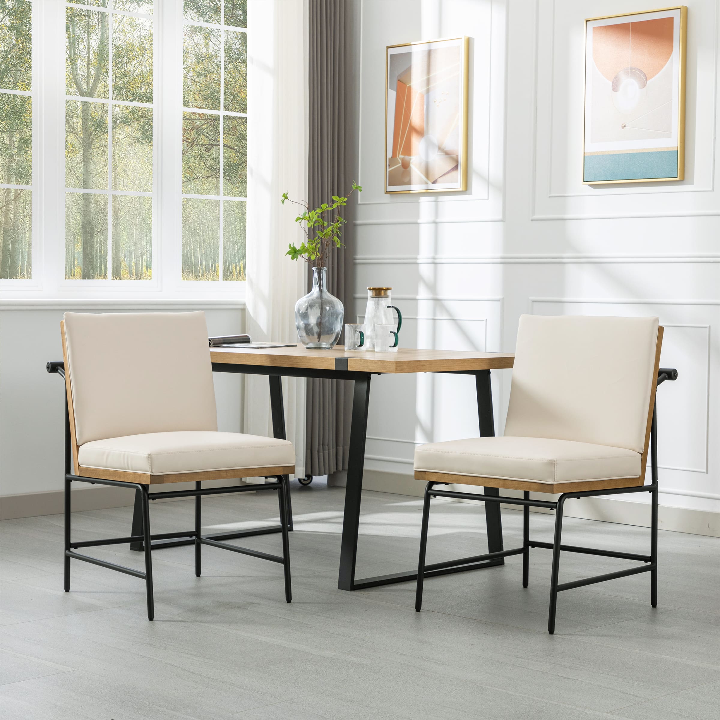 Metal Legs Armless Dining Chairs Set of 2 - 1912DC - Image 10