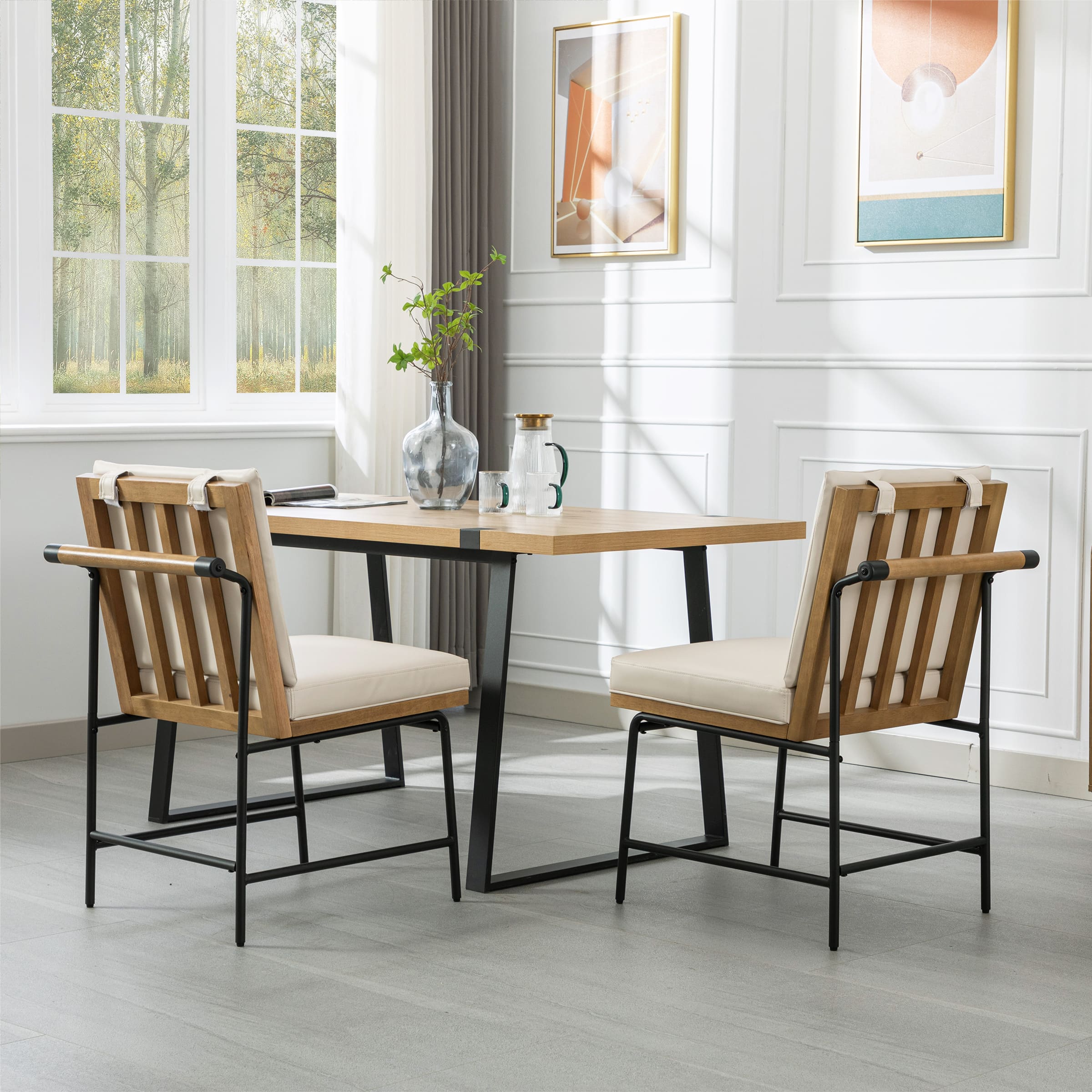 Metal Legs Armless Dining Chairs Set of 2 - 1912DC - Image 11