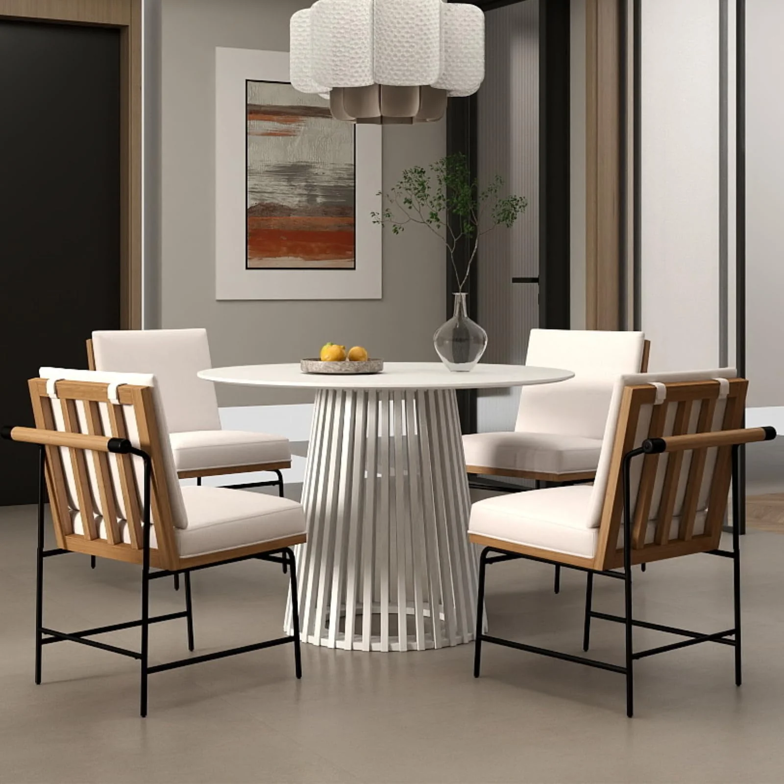 Metal Legs Armless Dining Chairs Set of 2 - 1912DC - Image 12