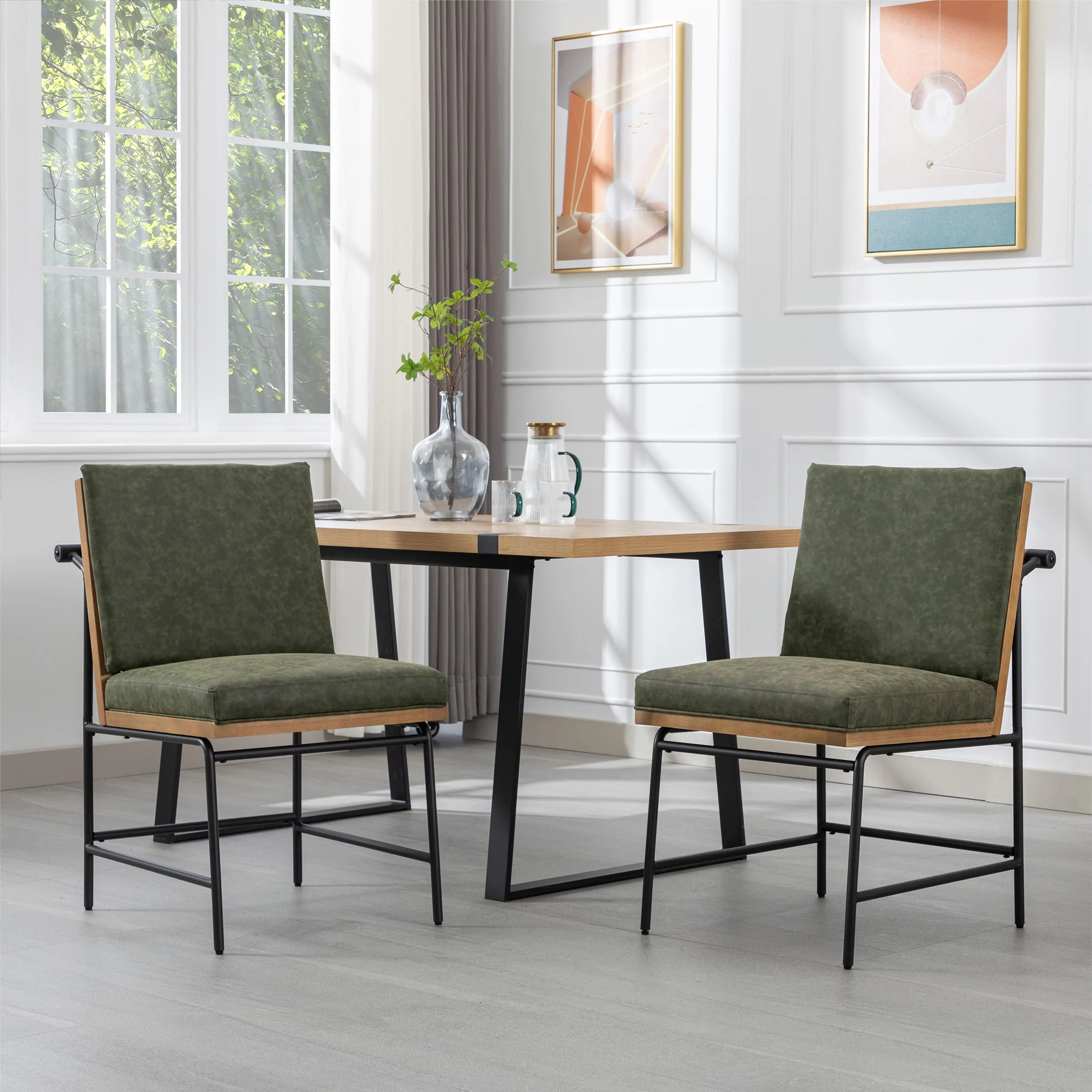 Metal Legs Armless Dining Chairs Set of 2 - 1912DC - Image 19