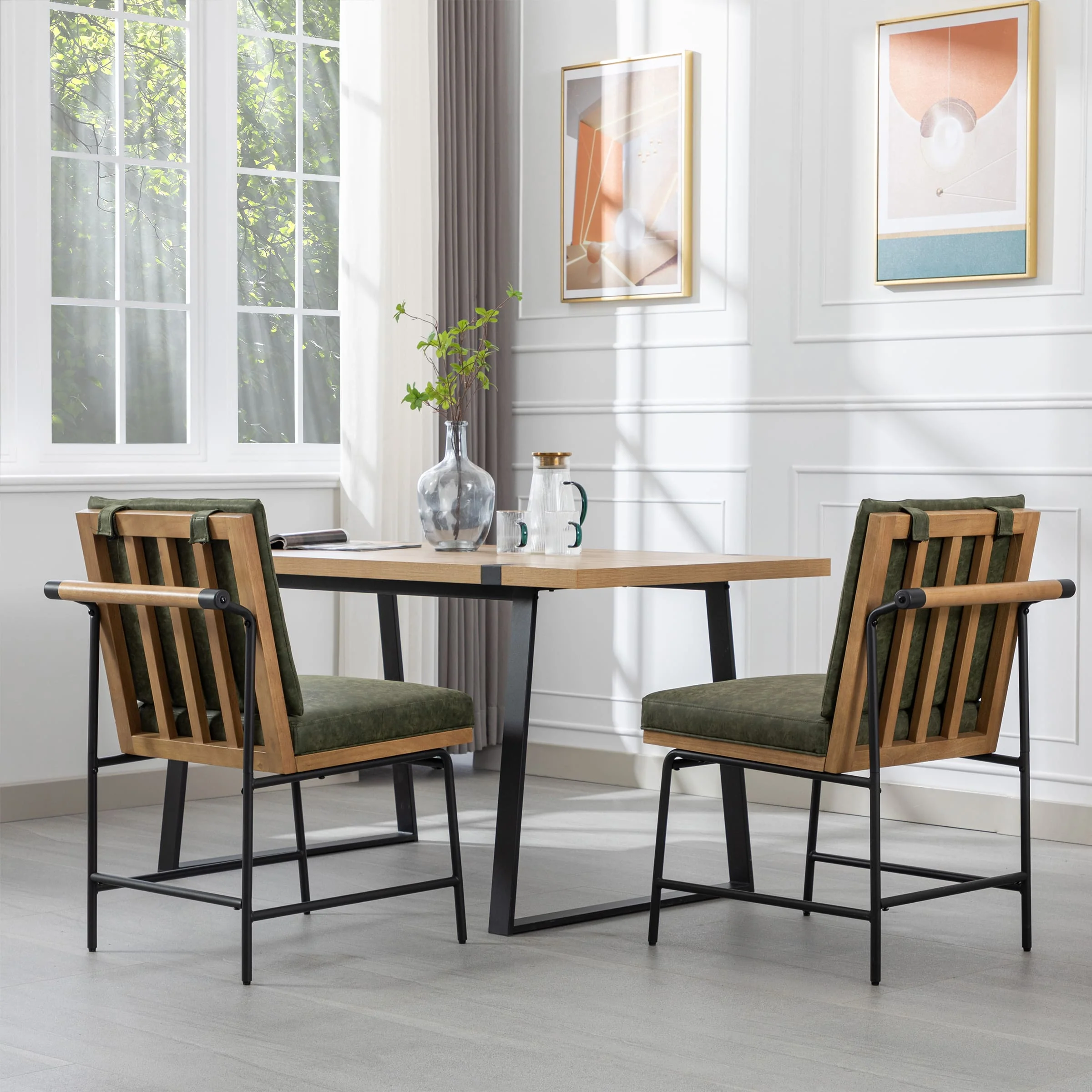 Metal Legs Armless Dining Chairs Set of 2 - 1912DC - Image 20