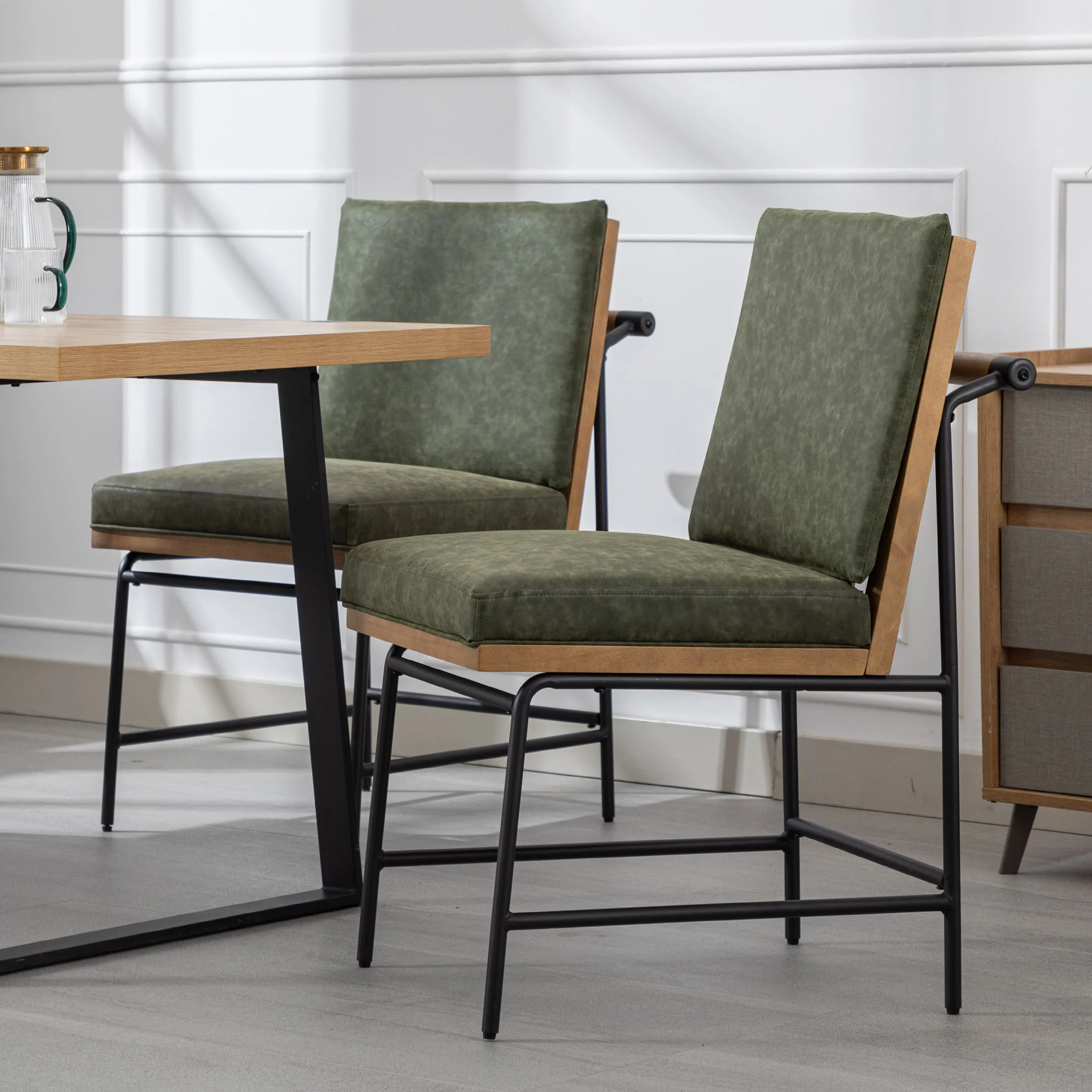 Metal Legs Armless Dining Chairs Set of 2 - 1912DC - Image 21