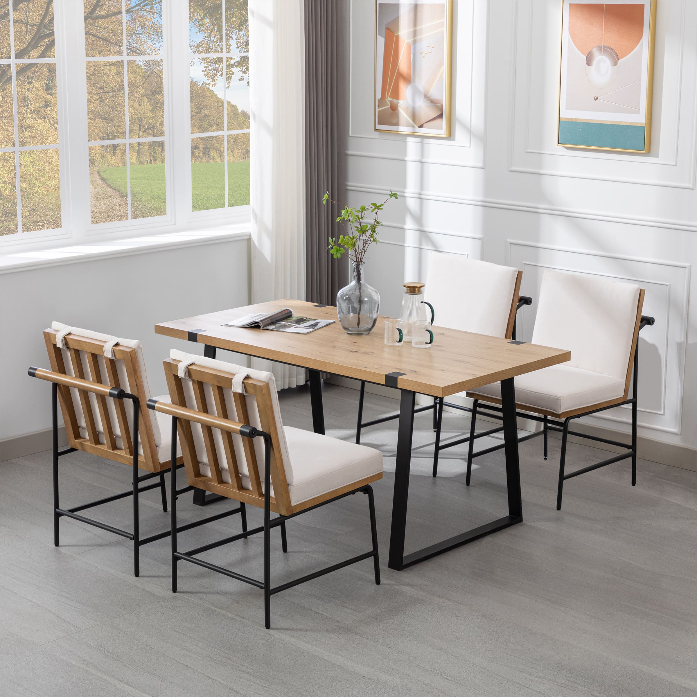Metal Legs Armless Dining Chairs Set of 2 - 1912DC - Image 3