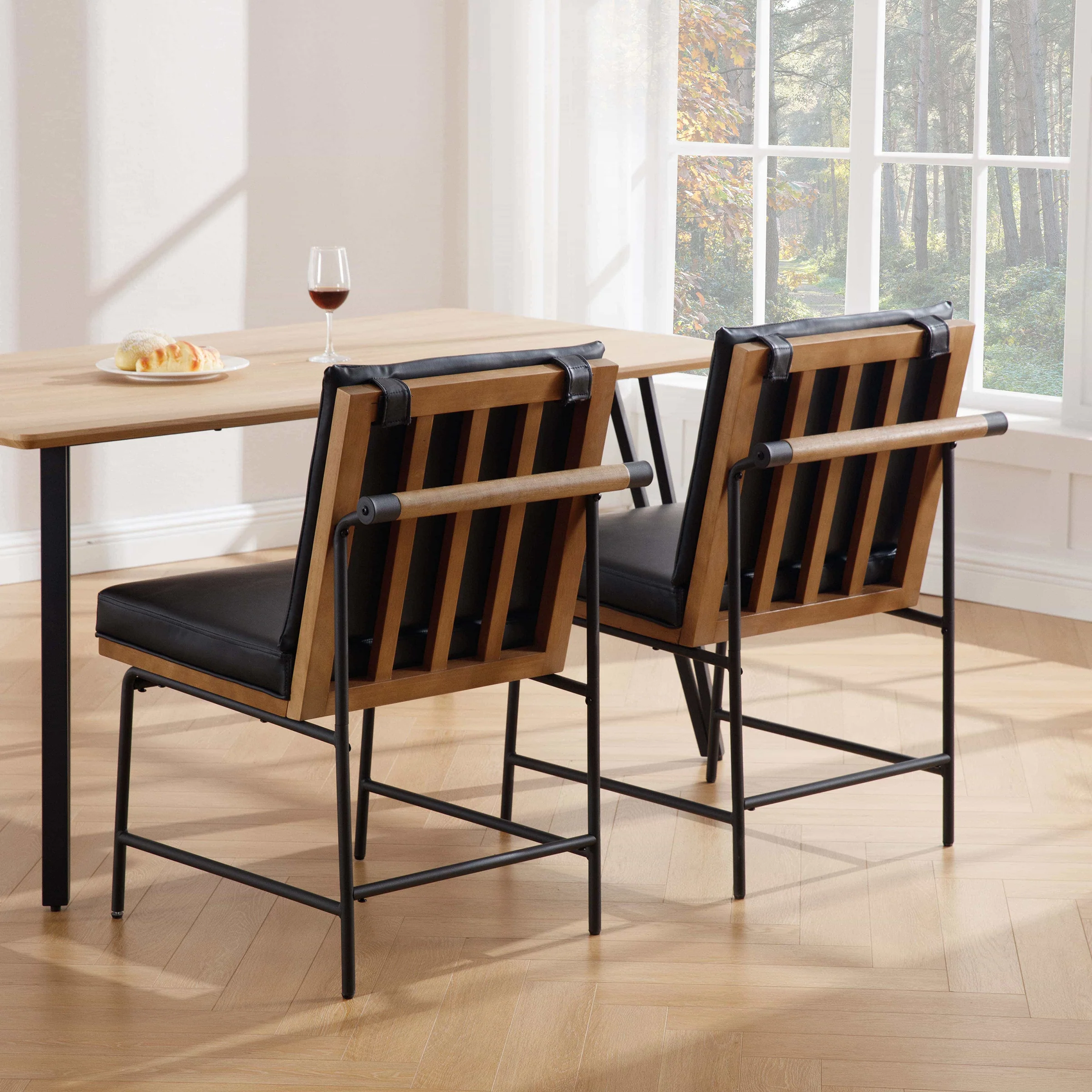 Metal Legs Armless Dining Chairs Set of 2 - 1912DC - Image 30
