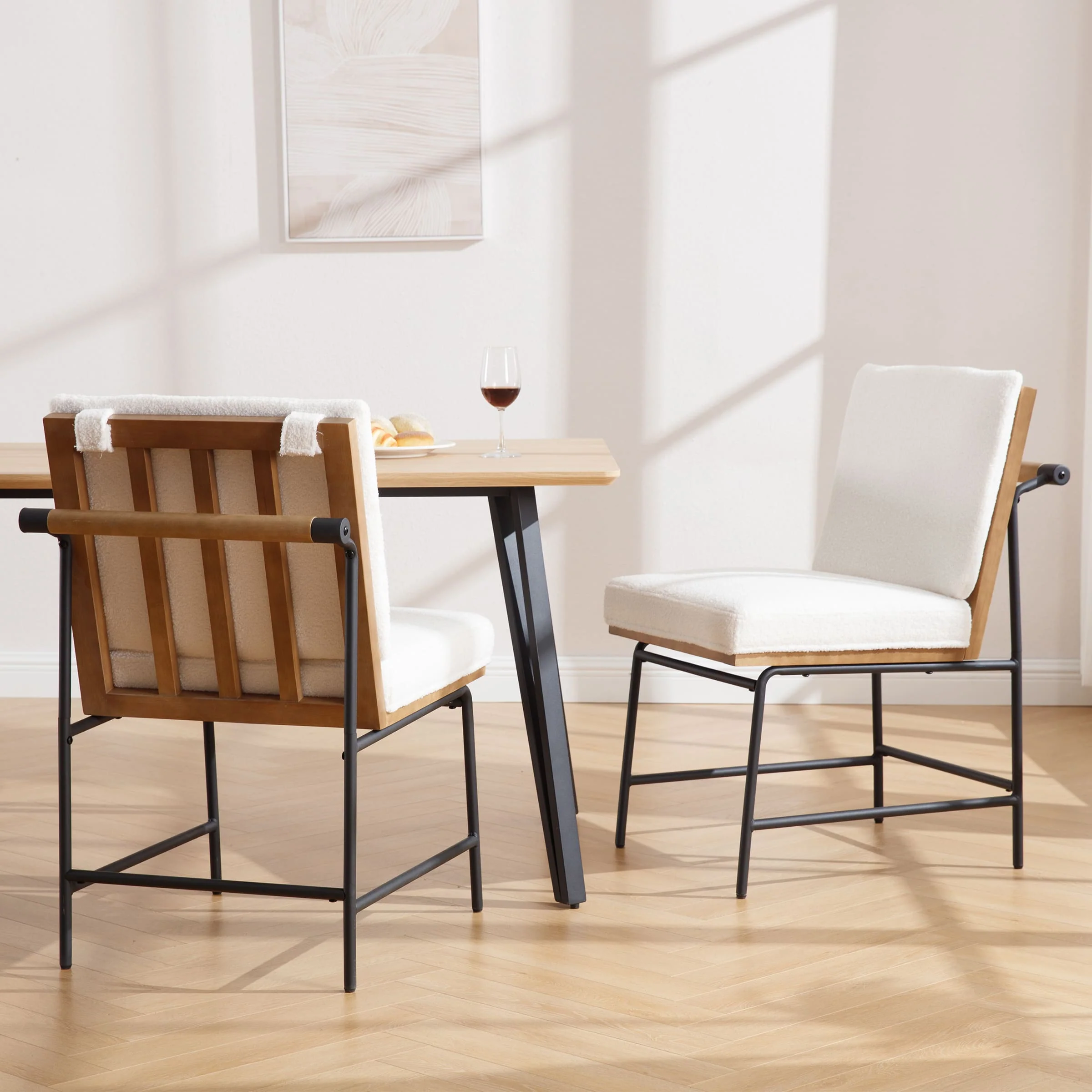 Metal Legs Armless Dining Chairs Set of 2 - 1912DC - Image 38
