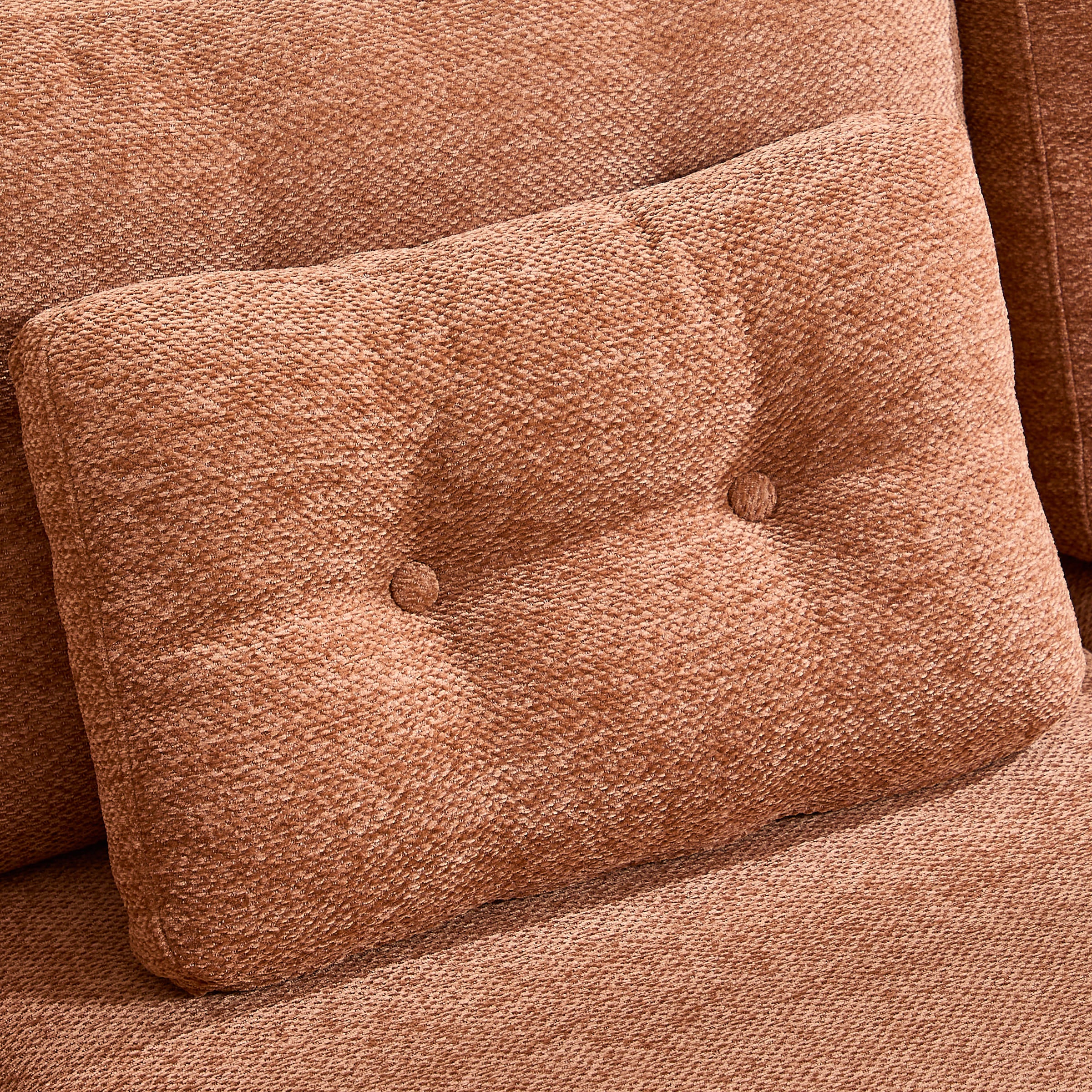 Chenille 56.5" Modular Sectional Sofa with Waist Pillow - 90041SF - Image 14