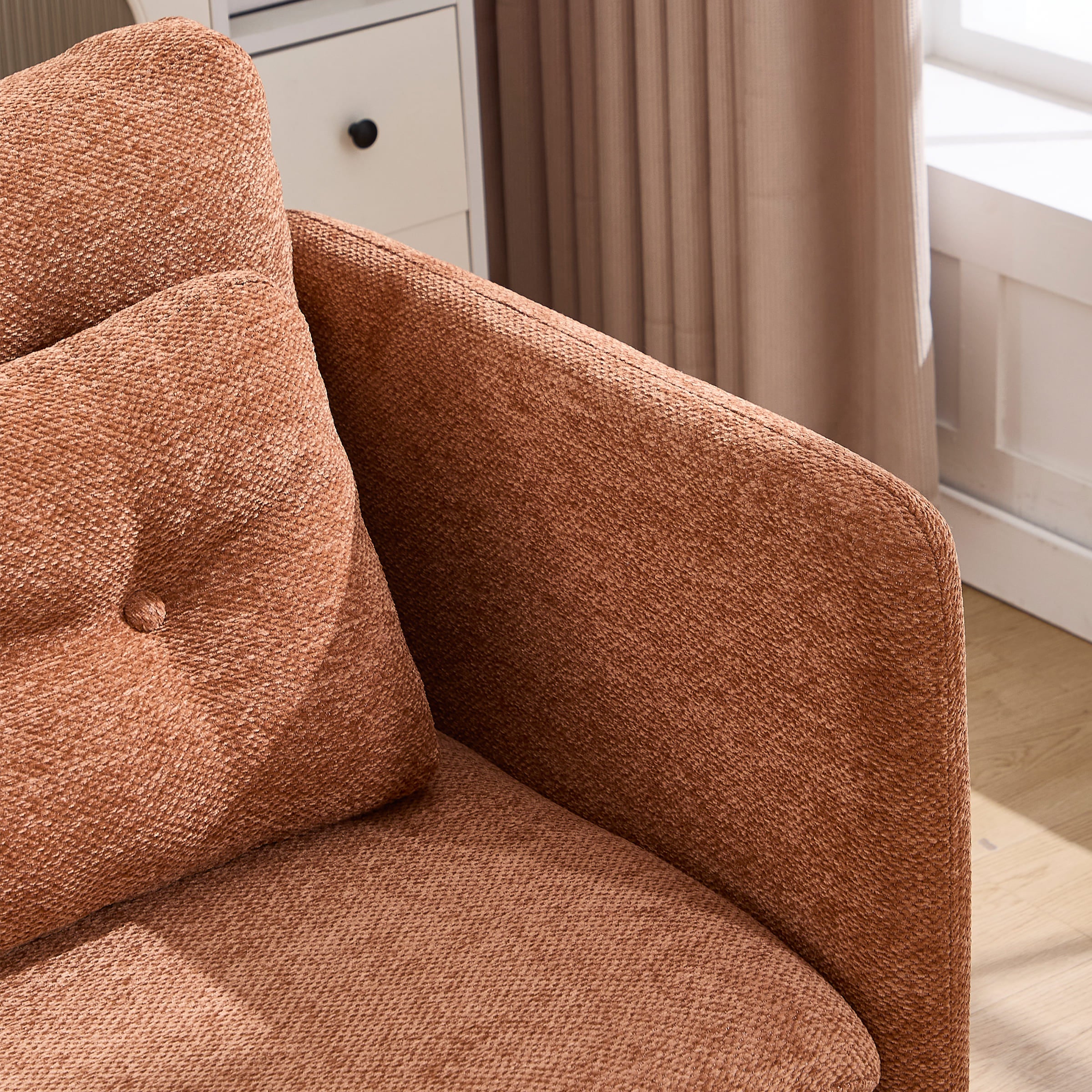 Chenille 56.5" Modular Sectional Sofa with Waist Pillow - 90041SF - Image 15