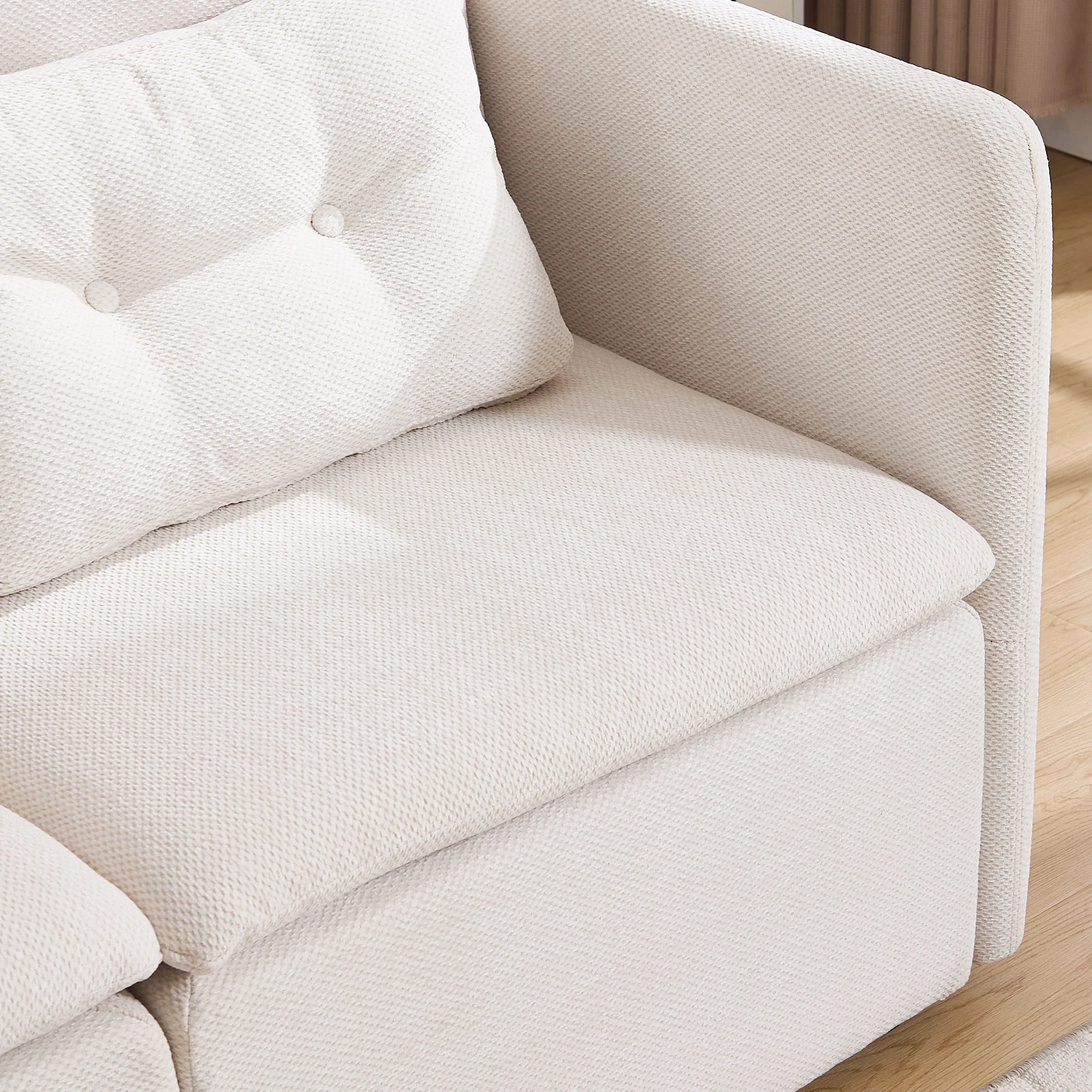 Chenille 56.5" Modular Sectional Sofa with Waist Pillow - 90041SF - Image 40