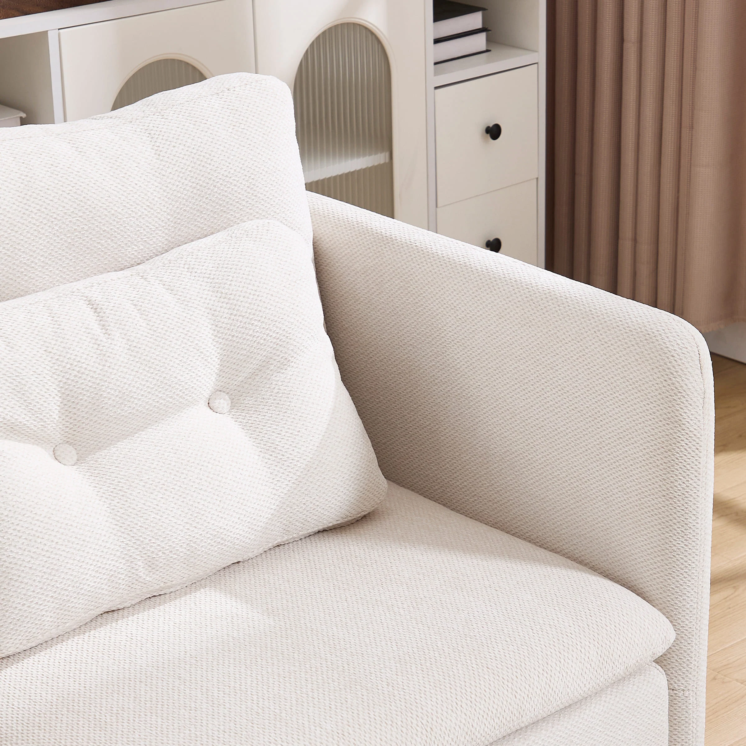 Chenille 56.5" Modular Sectional Sofa with Waist Pillow - 90041SF - Image 41