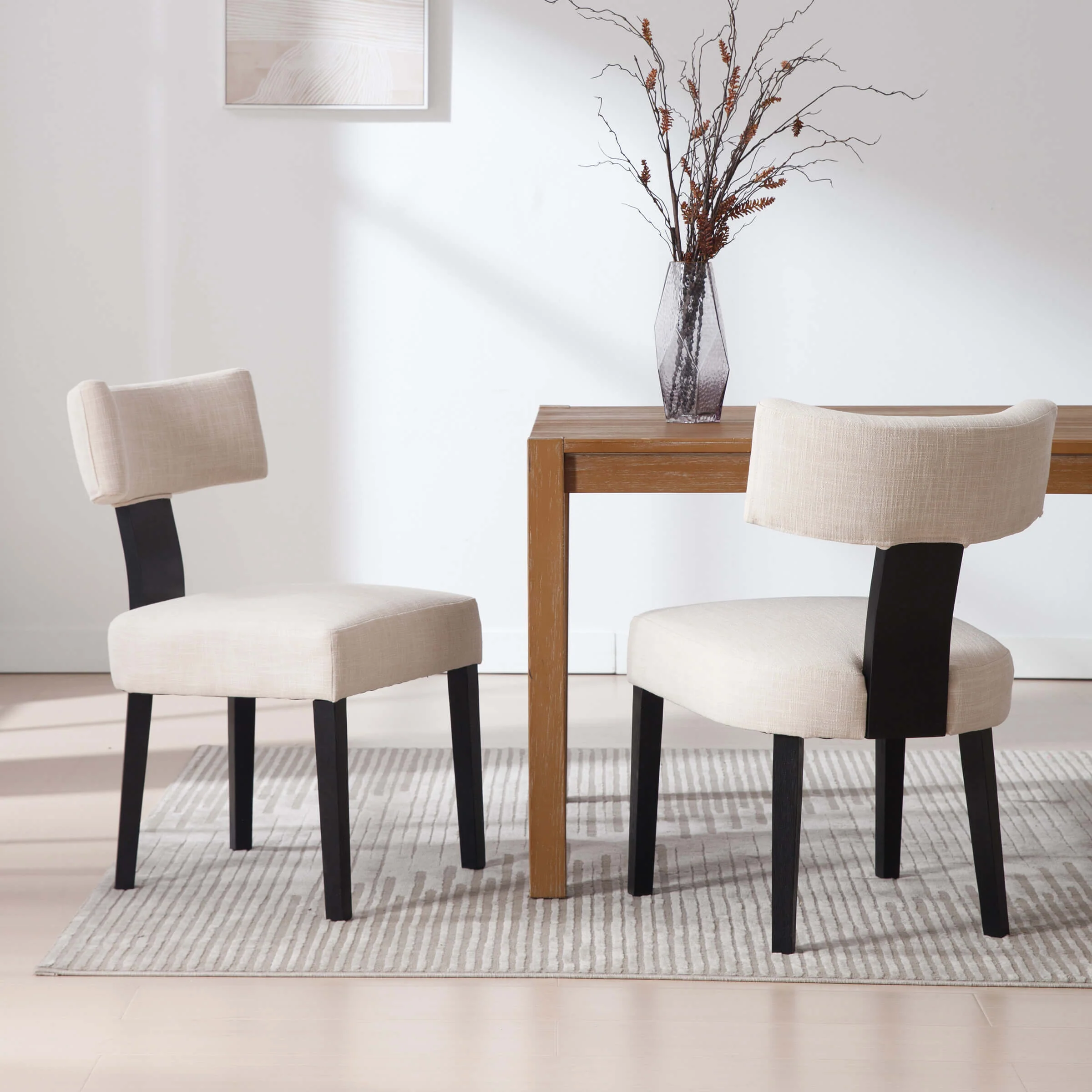 Classic Curved Open Back Dining Chairs Set of 2 - 1670&1917&1918 - Image 107