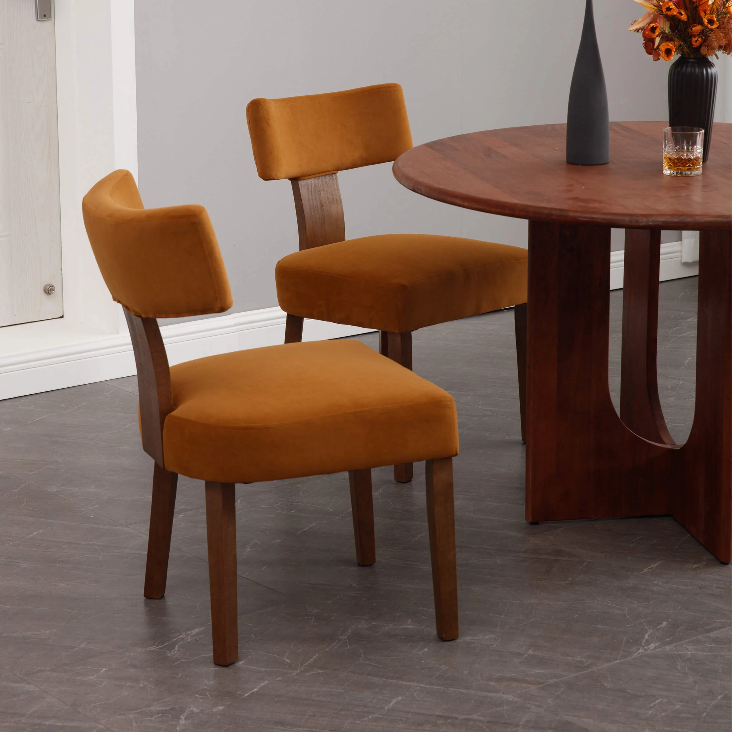 Classic Curved Open Back Dining Chairs Set of 2 - 1670&1917&1918 - Image 115
