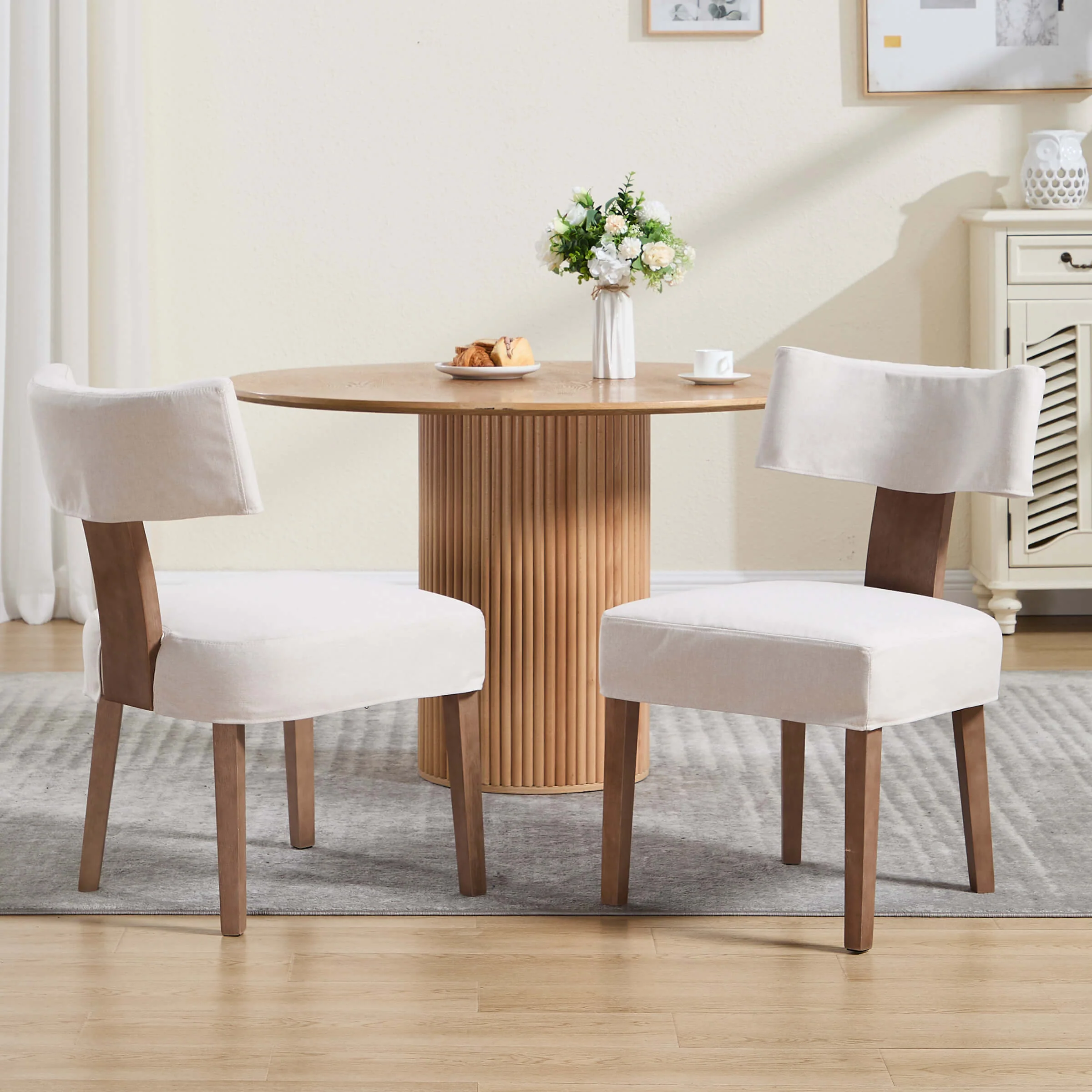 Classic Curved Open Back Dining Chairs Set of 2 - 1670&1917&1918 - Image 122