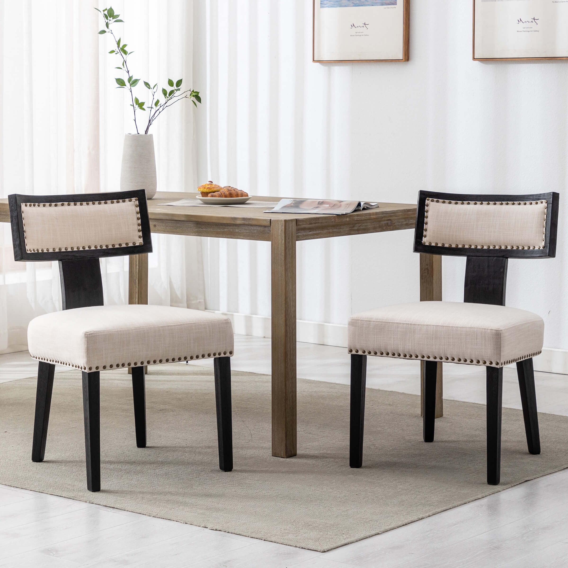 Classic Curved Open Back Dining Chairs Set of 2 - 1670&1917&1918 - Image 129