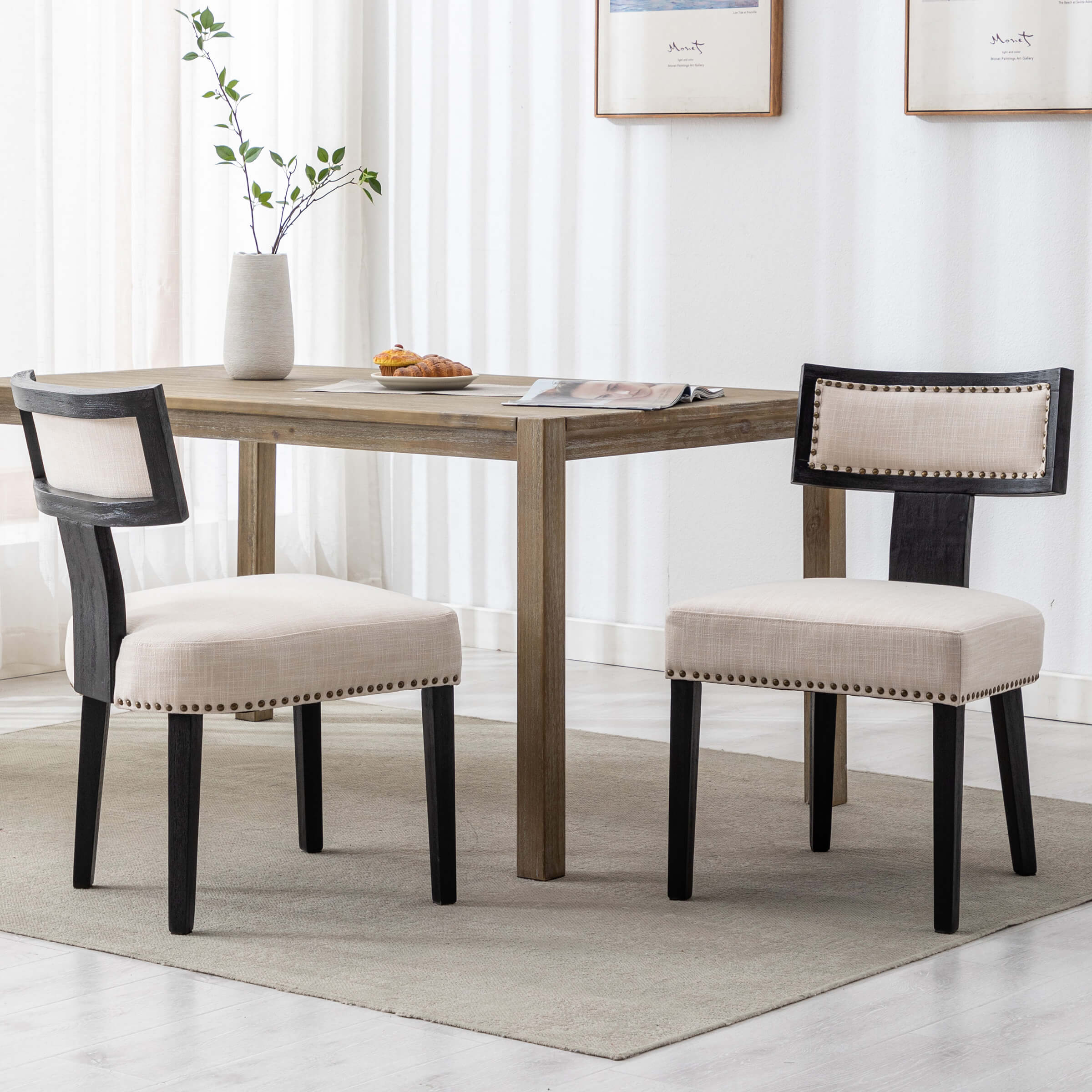 Classic Curved Open Back Dining Chairs Set of 2 - 1670&1917&1918 - Image 130
