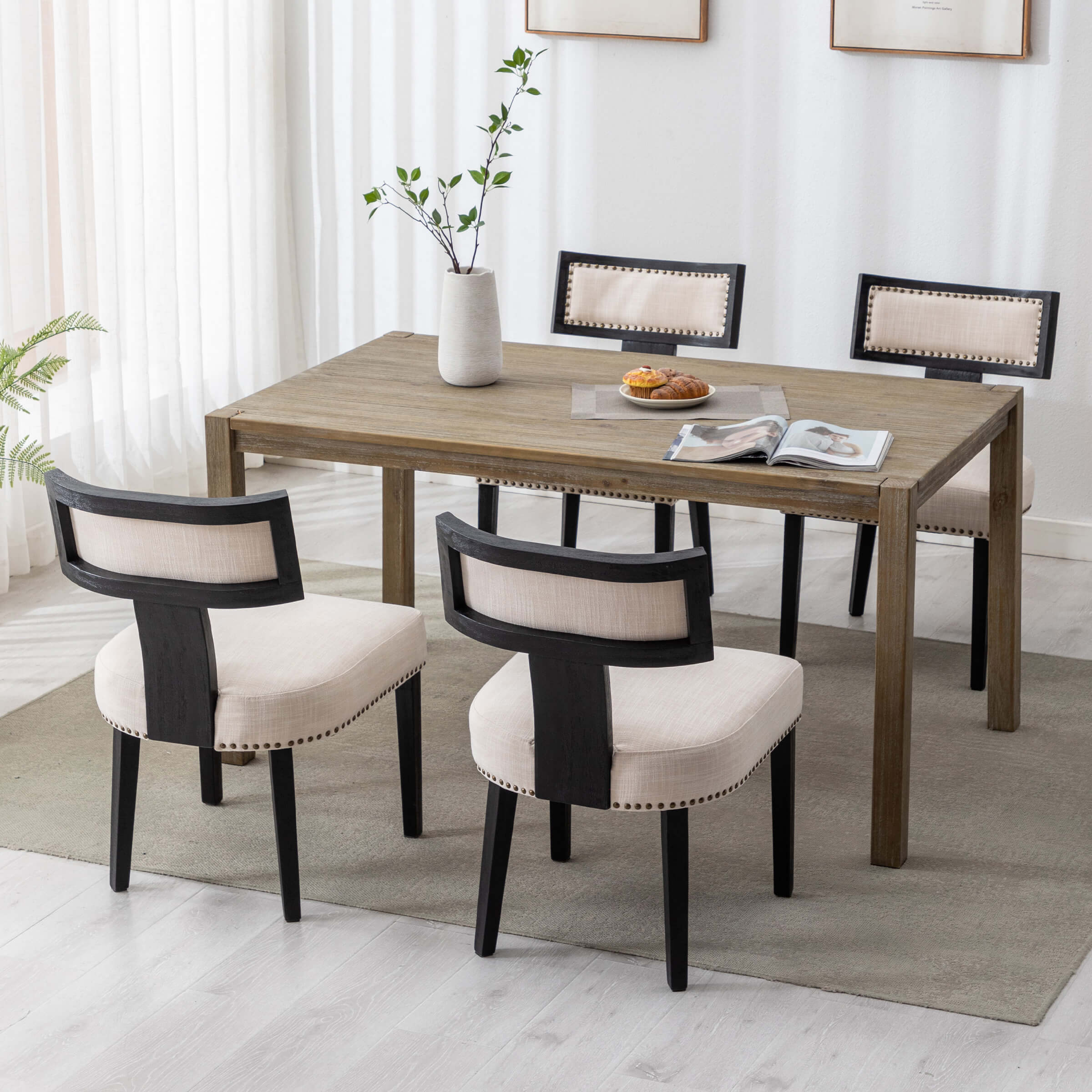 Classic Curved Open Back Dining Chairs Set of 2 - 1670&1917&1918 - Image 131