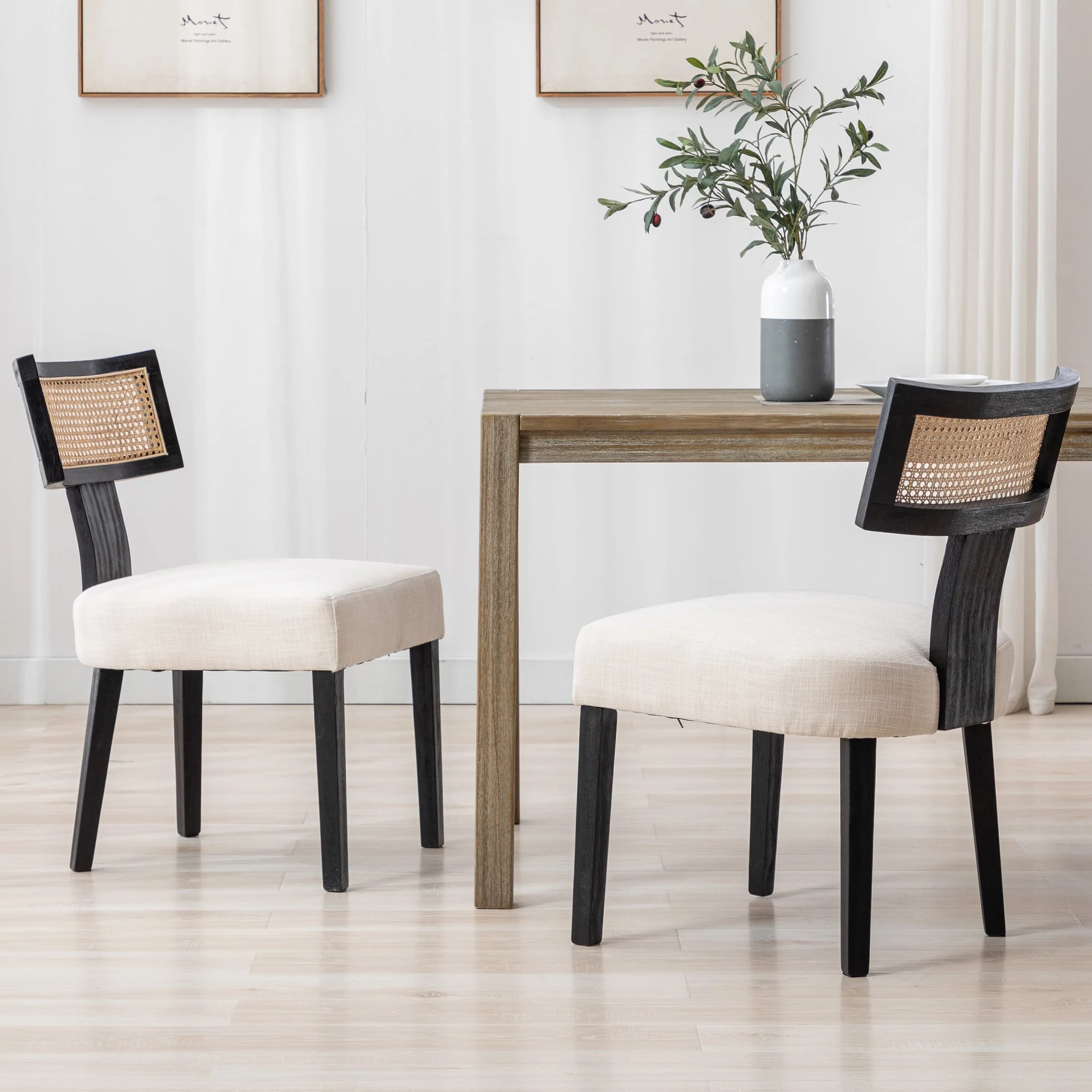 Classic Curved Open Back Dining Chairs Set of 2 - 1670&1917&1918 - Image 3