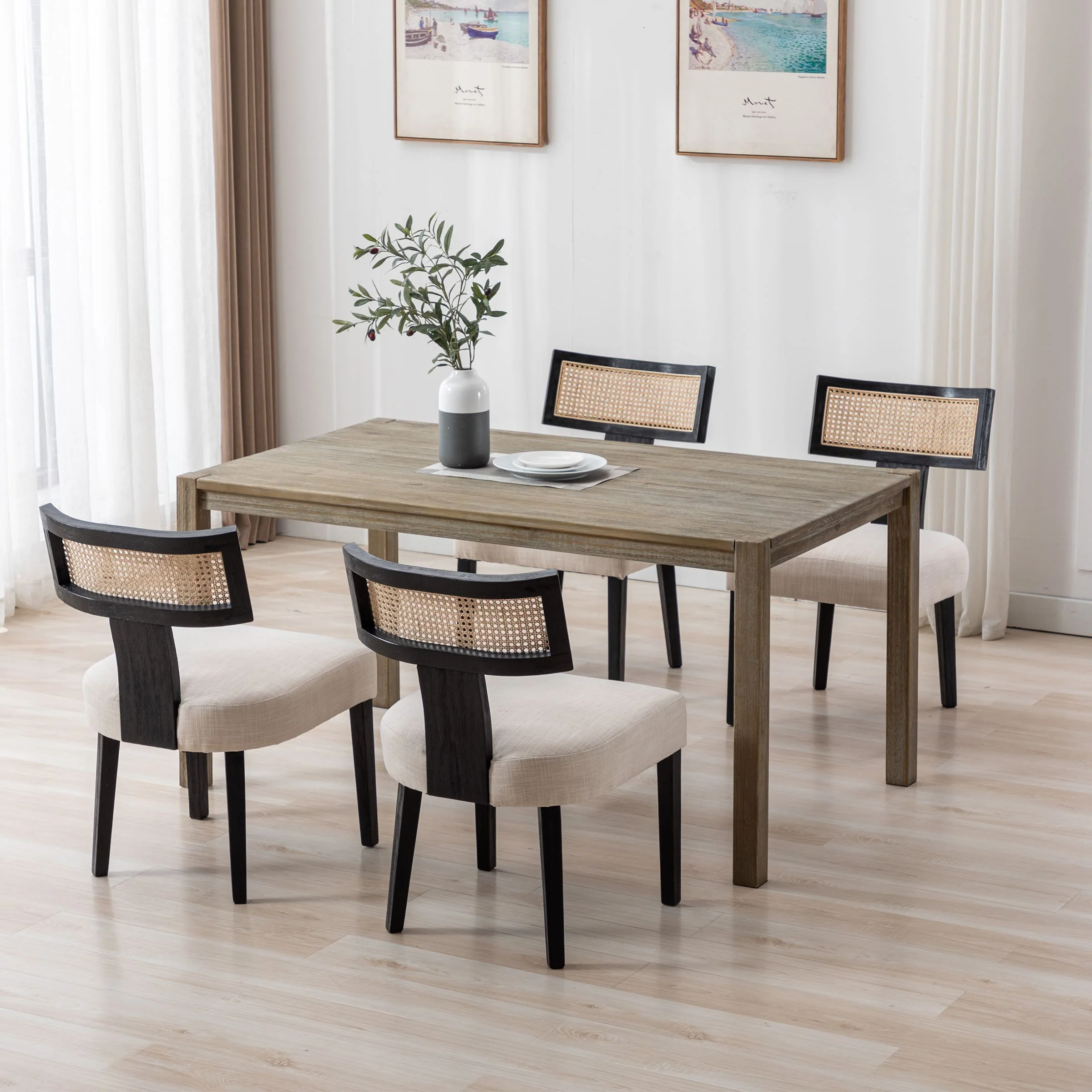 Classic Curved Open Back Dining Chairs Set of 2 - 1670&1917&1918 - Image 4