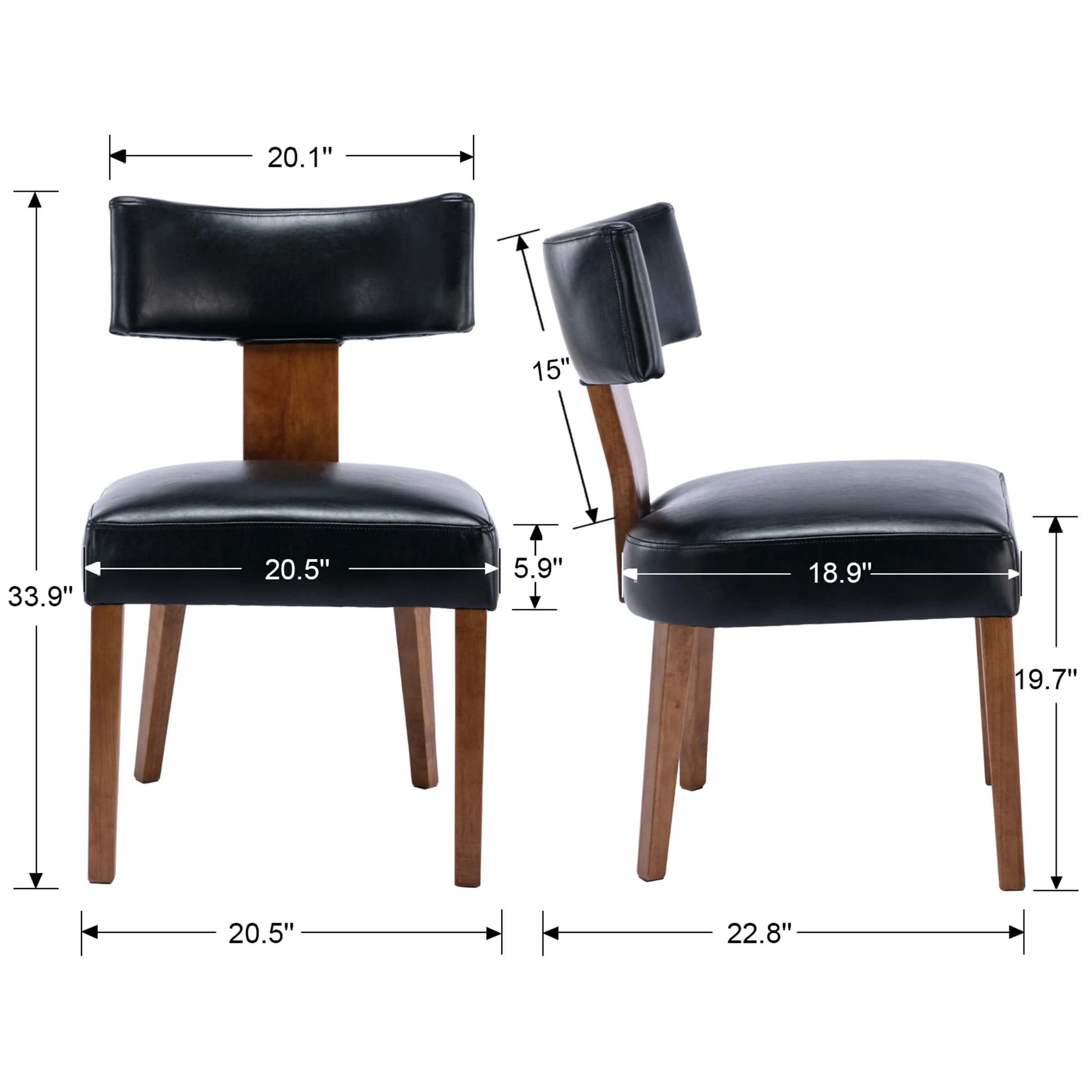 Classic Curved Open Back Dining Chairs Set of 2 - 1670&1917&1918 - Image 46
