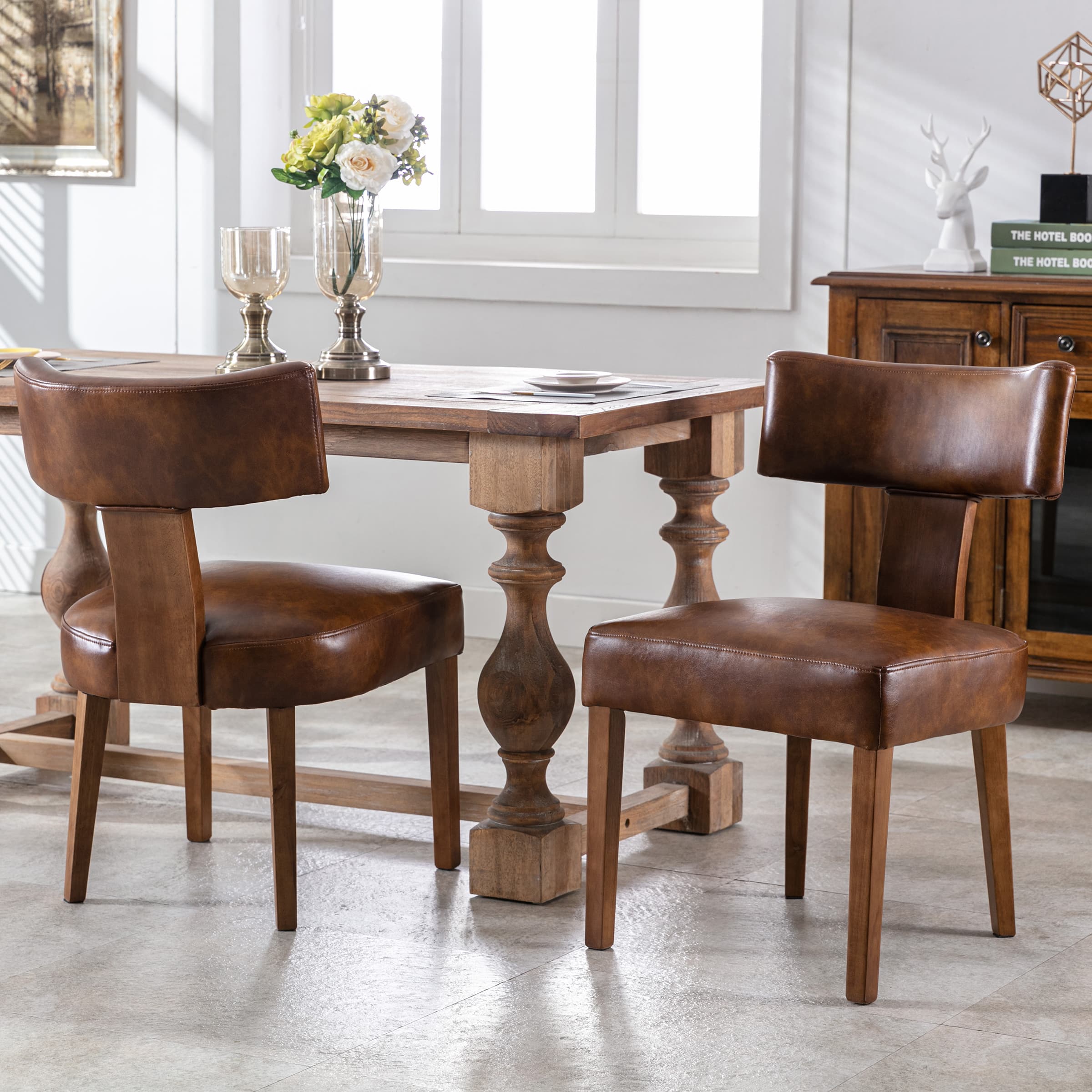 Classic Curved Open Back Dining Chairs Set of 2 - 1670&1917&1918 - Image 48
