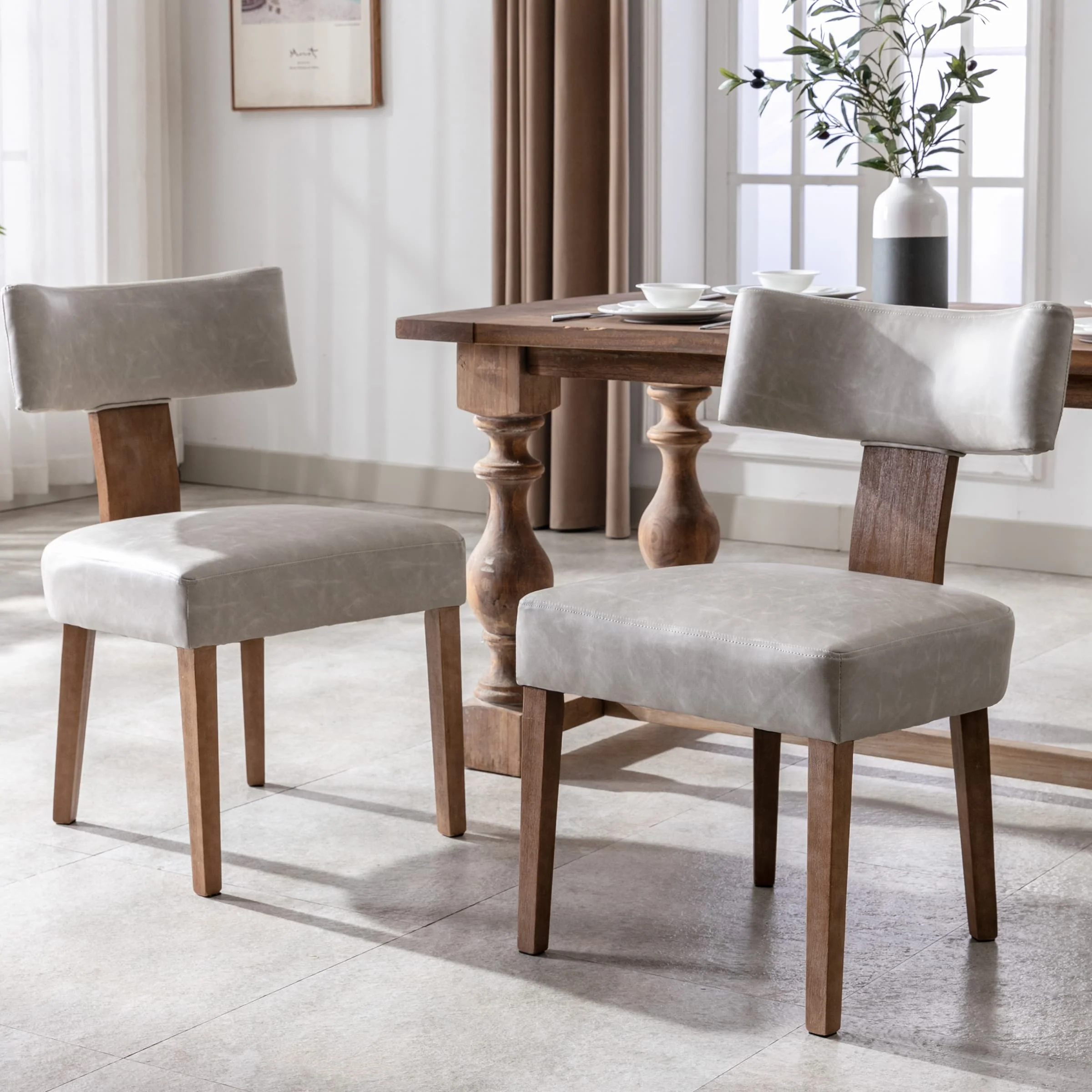 Classic Curved Open Back Dining Chairs Set of 2 - 1670&1917&1918 - Image 56