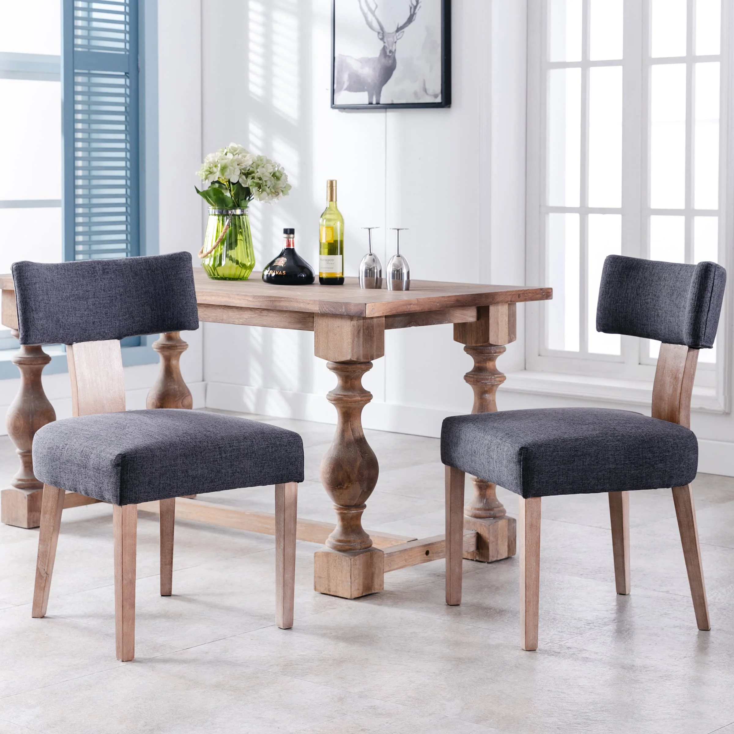 Classic Curved Open Back Dining Chairs Set of 2 - 1670&1917&1918 - Image 60