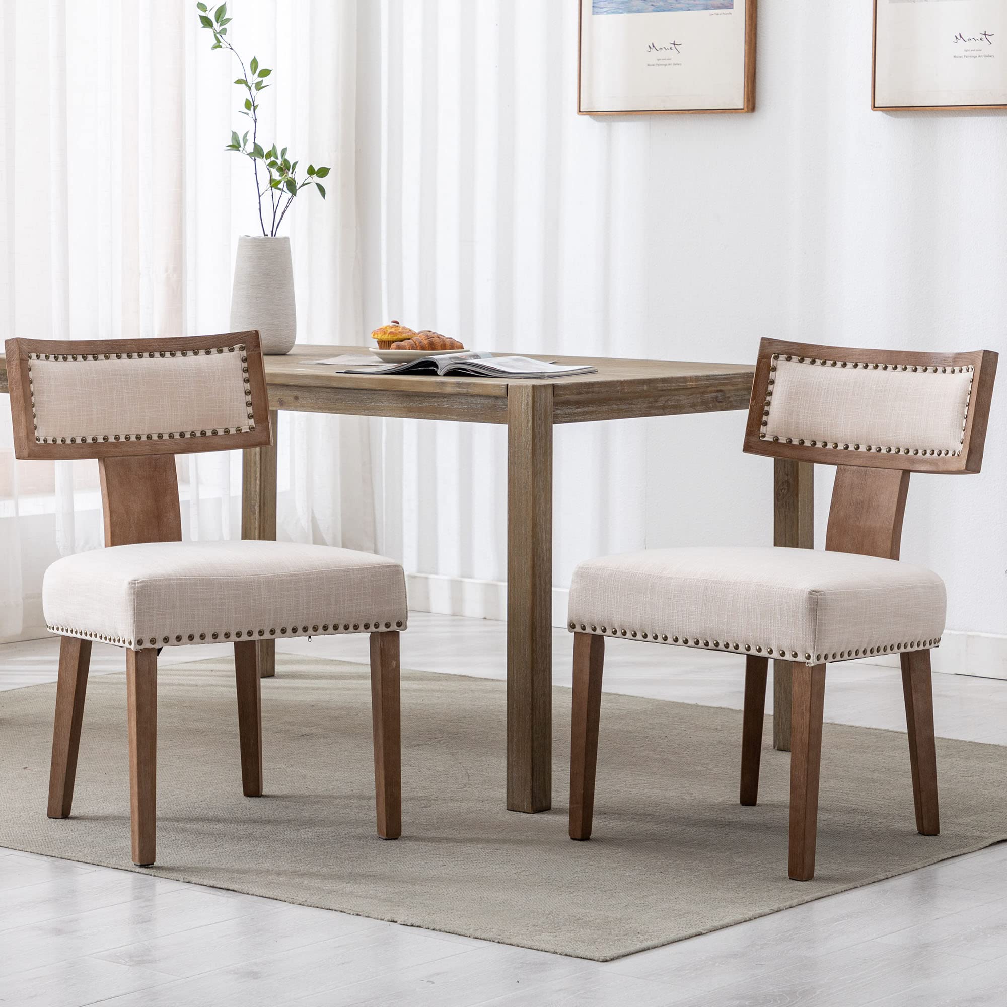 Classic Curved Open Back Dining Chairs Set of 2 - 1670&1917&1918 - Image 86