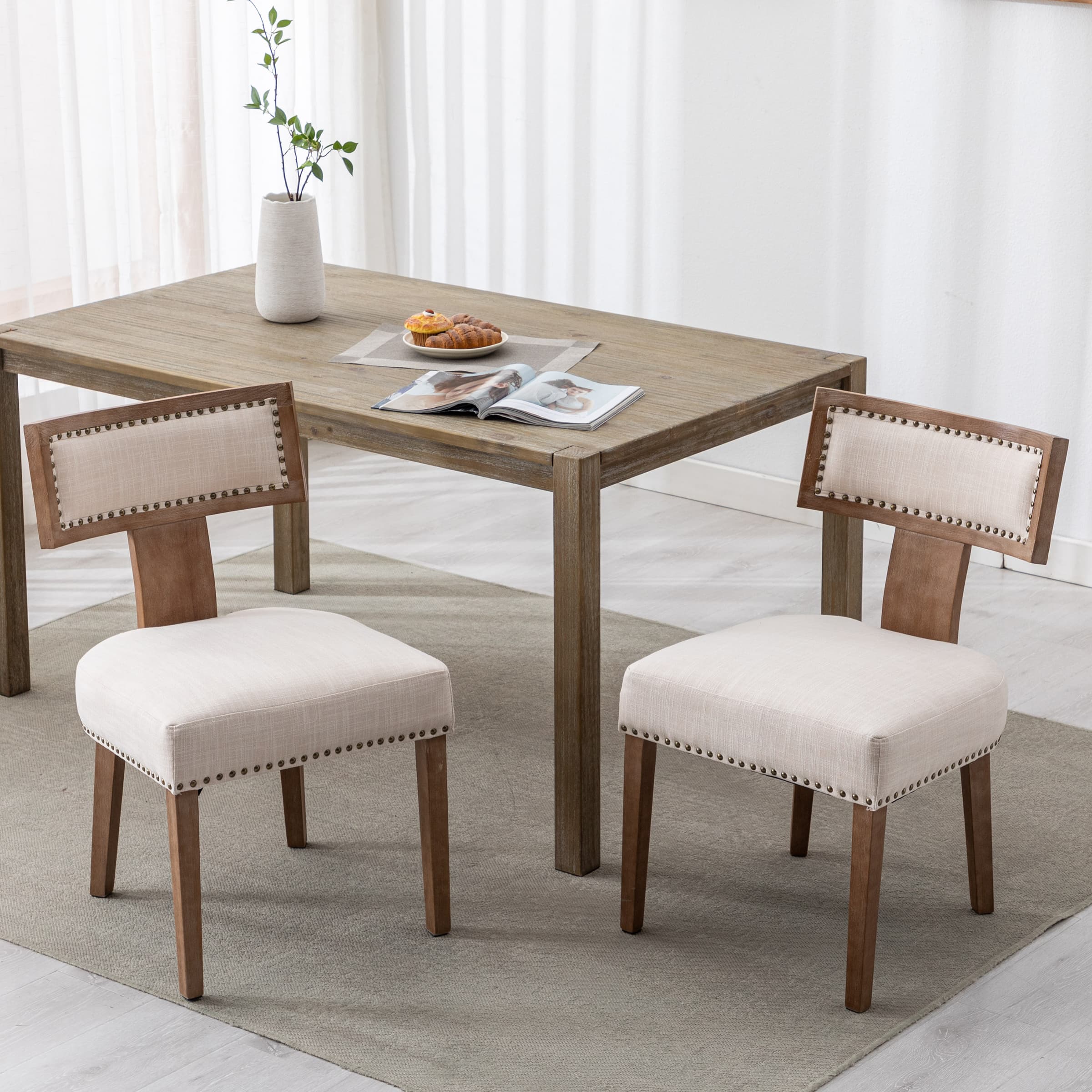 Classic Curved Open Back Dining Chairs Set of 2 - 1670&1917&1918 - Image 87