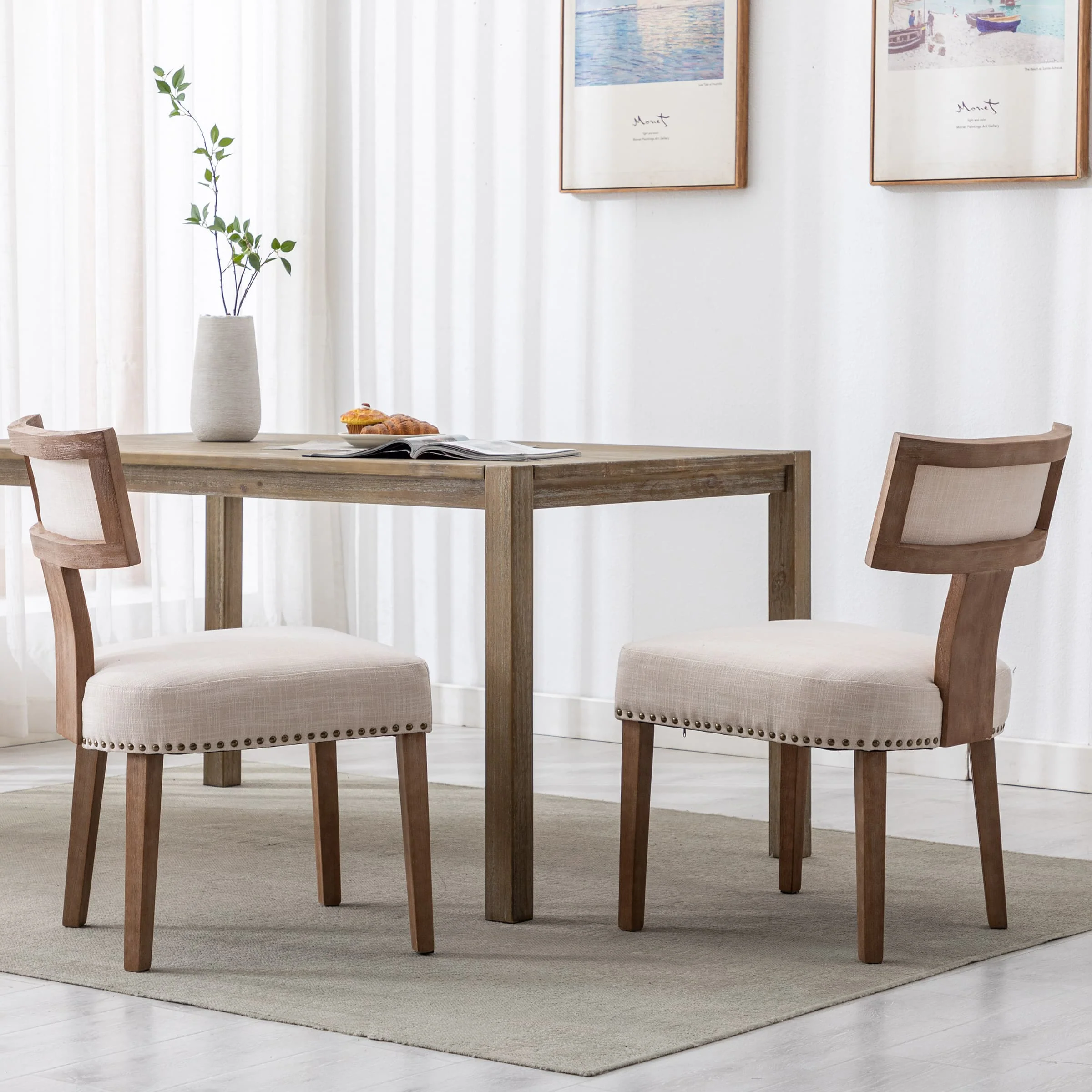 Classic Curved Open Back Dining Chairs Set of 2 - 1670&1917&1918 - Image 88