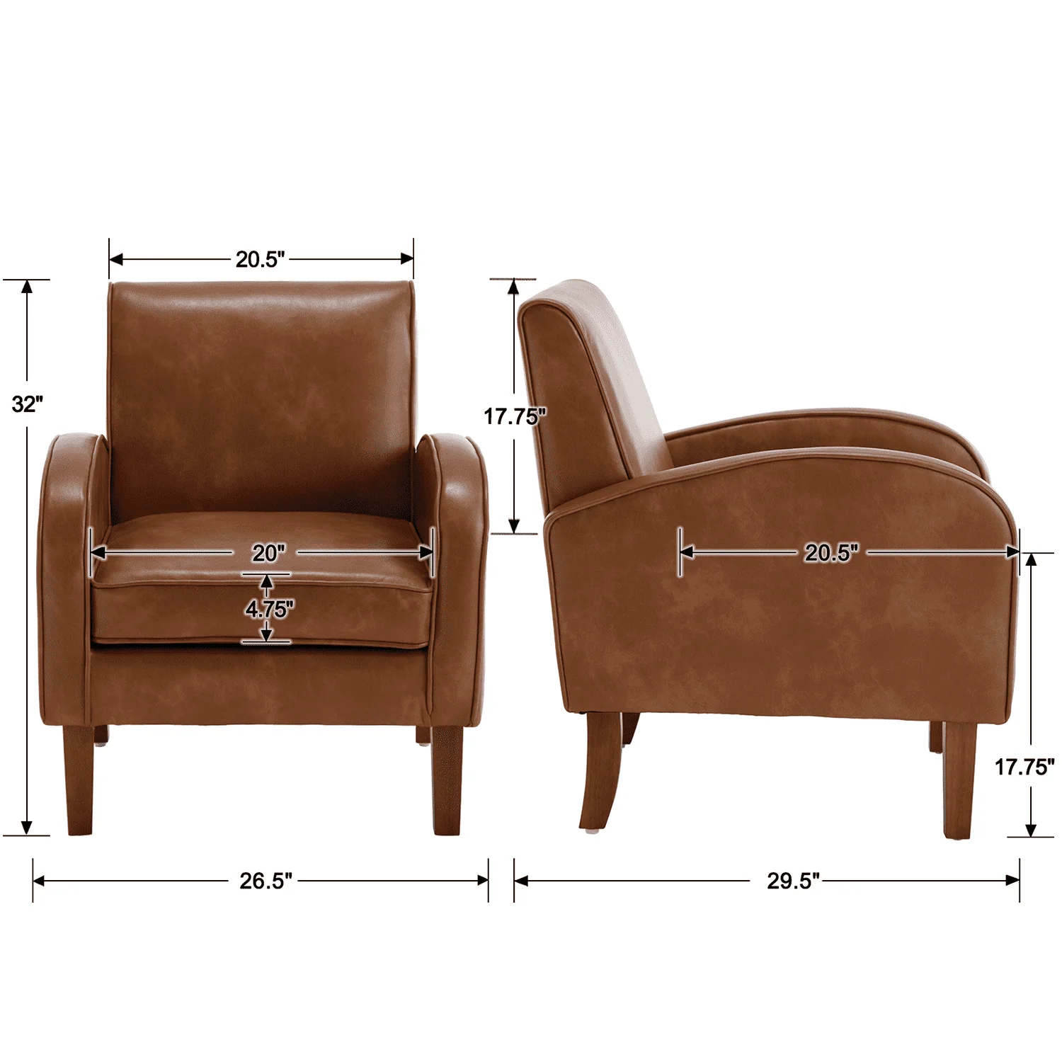 Curve Arms Accent Chair 1 PCS- 8375AC - Image 16