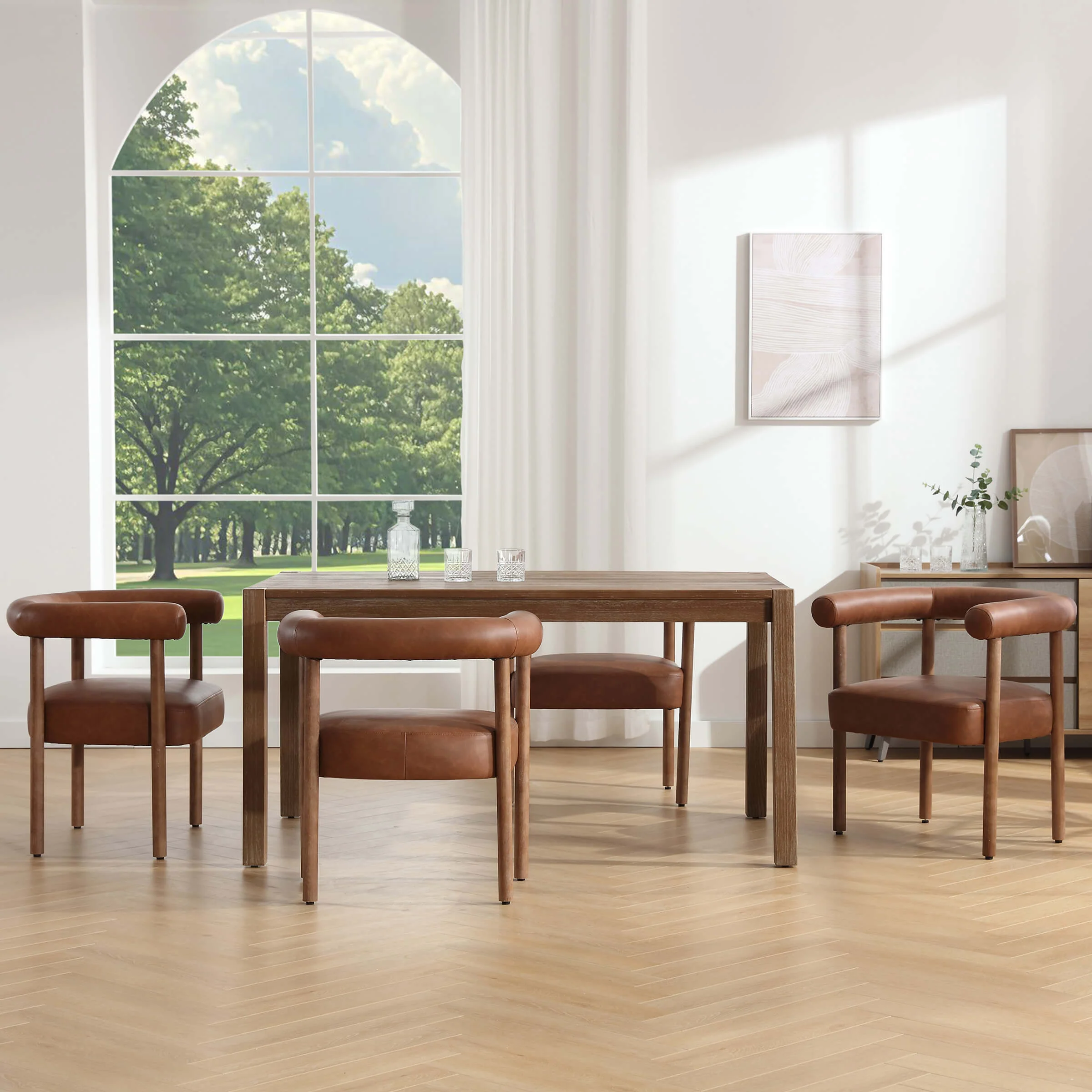 Barrel Open Back Upholstered Dining Chairs Set of 2 - 1930DC - Image 16