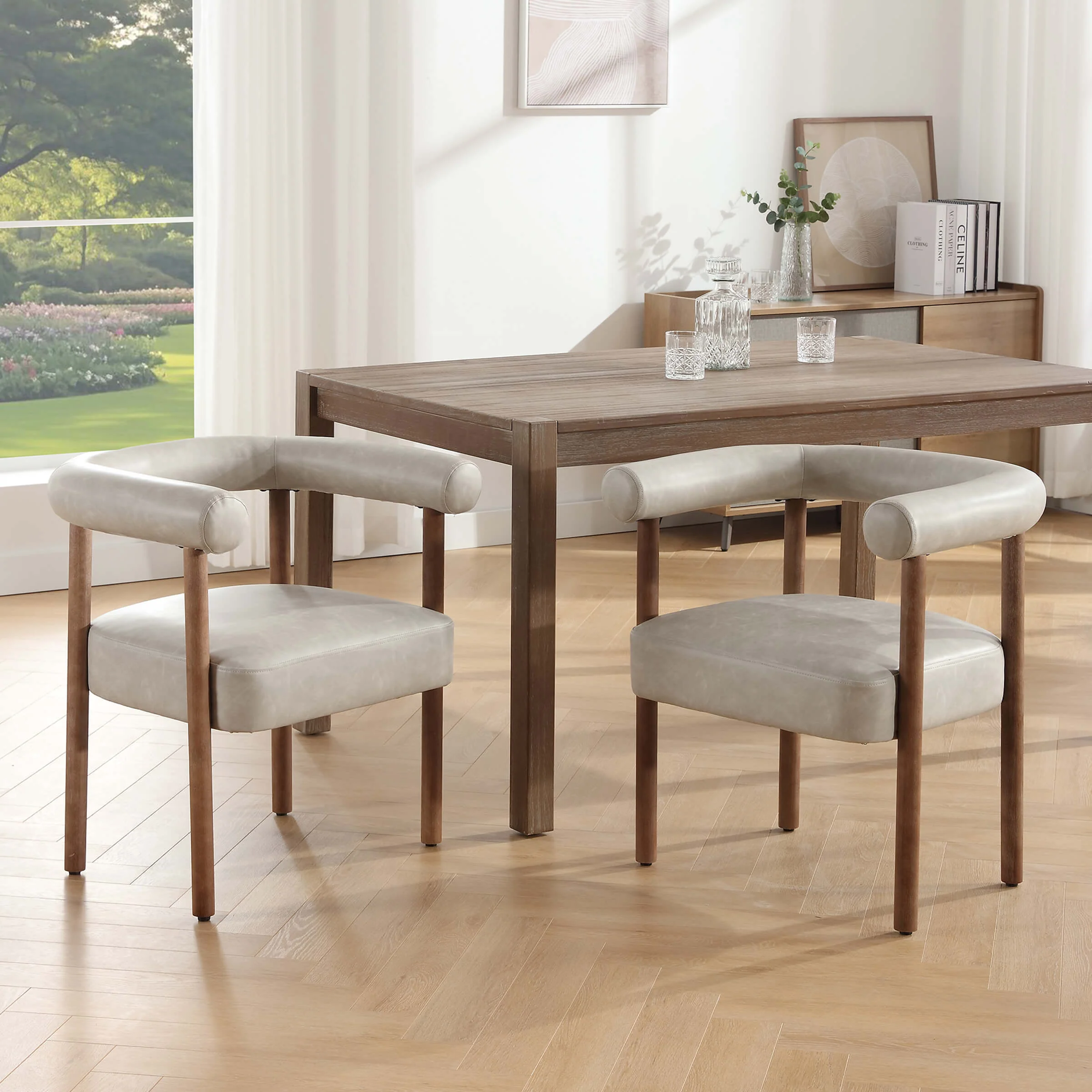 Barrel Open Back Upholstered Dining Chairs Set of 2 - 1930DC - Image 22