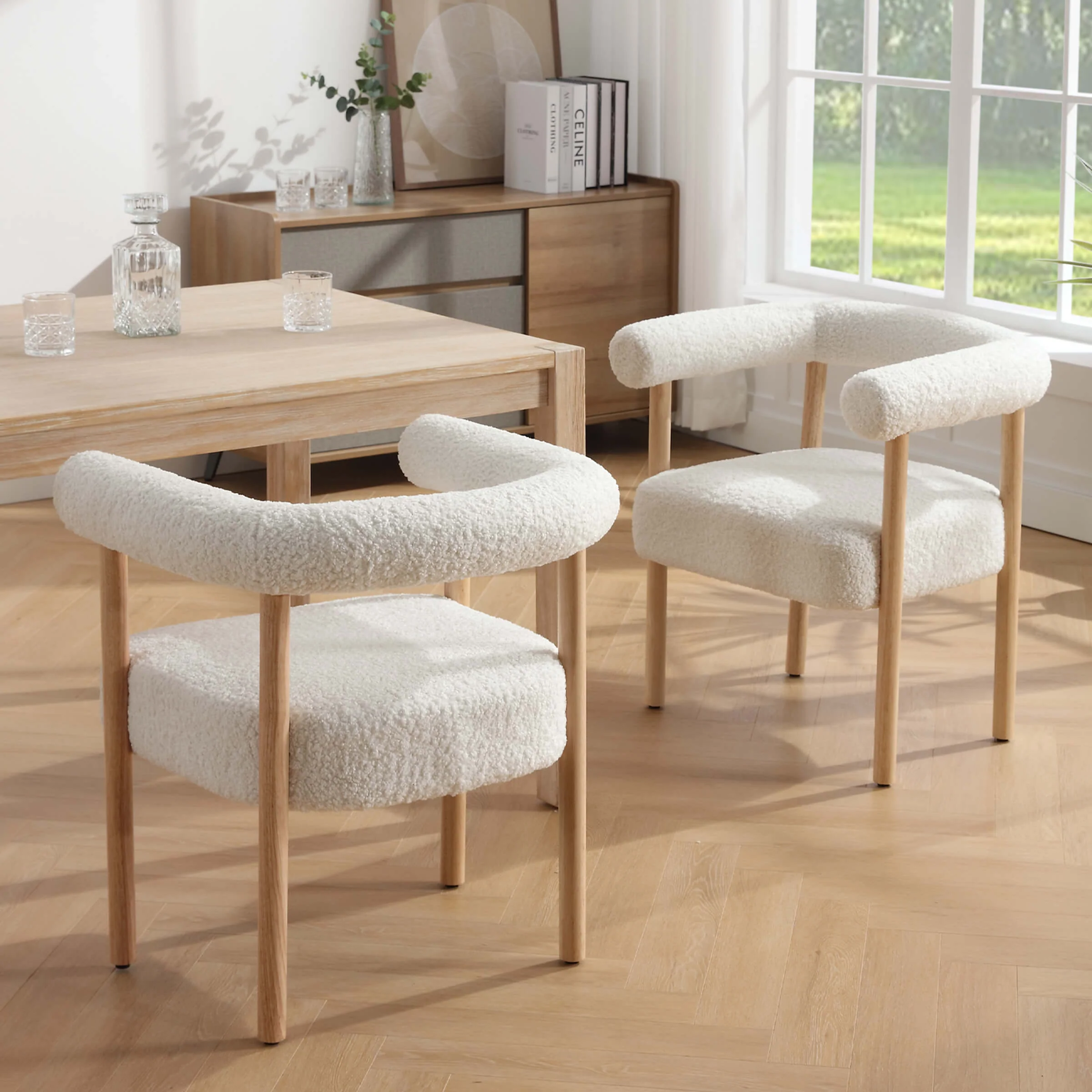 Barrel Open Back Upholstered Dining Chairs Set of 2 - 1930DC - Image 29