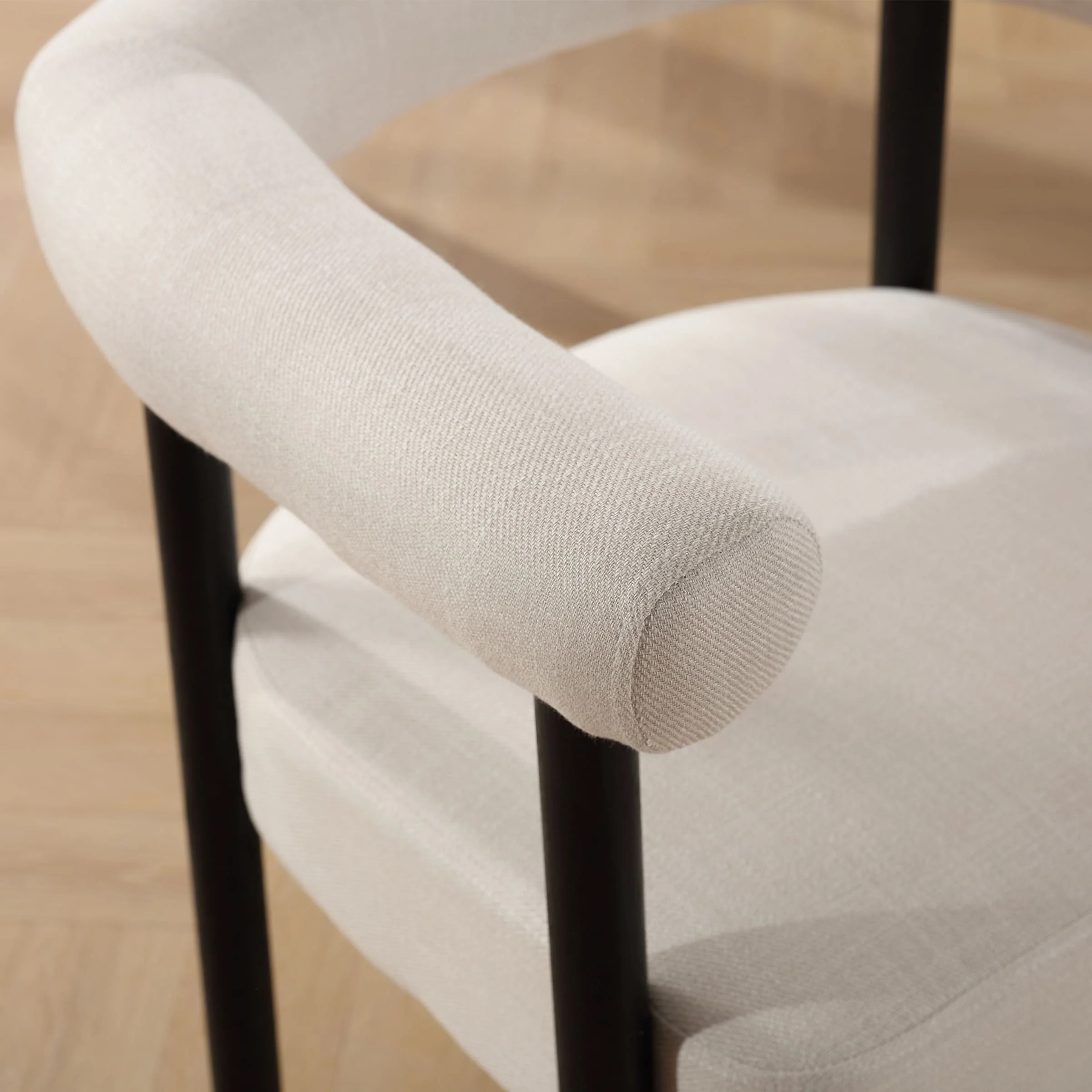 Barrel Open Back Upholstered Dining Chairs Set of 2 - 1930DC - Image 6