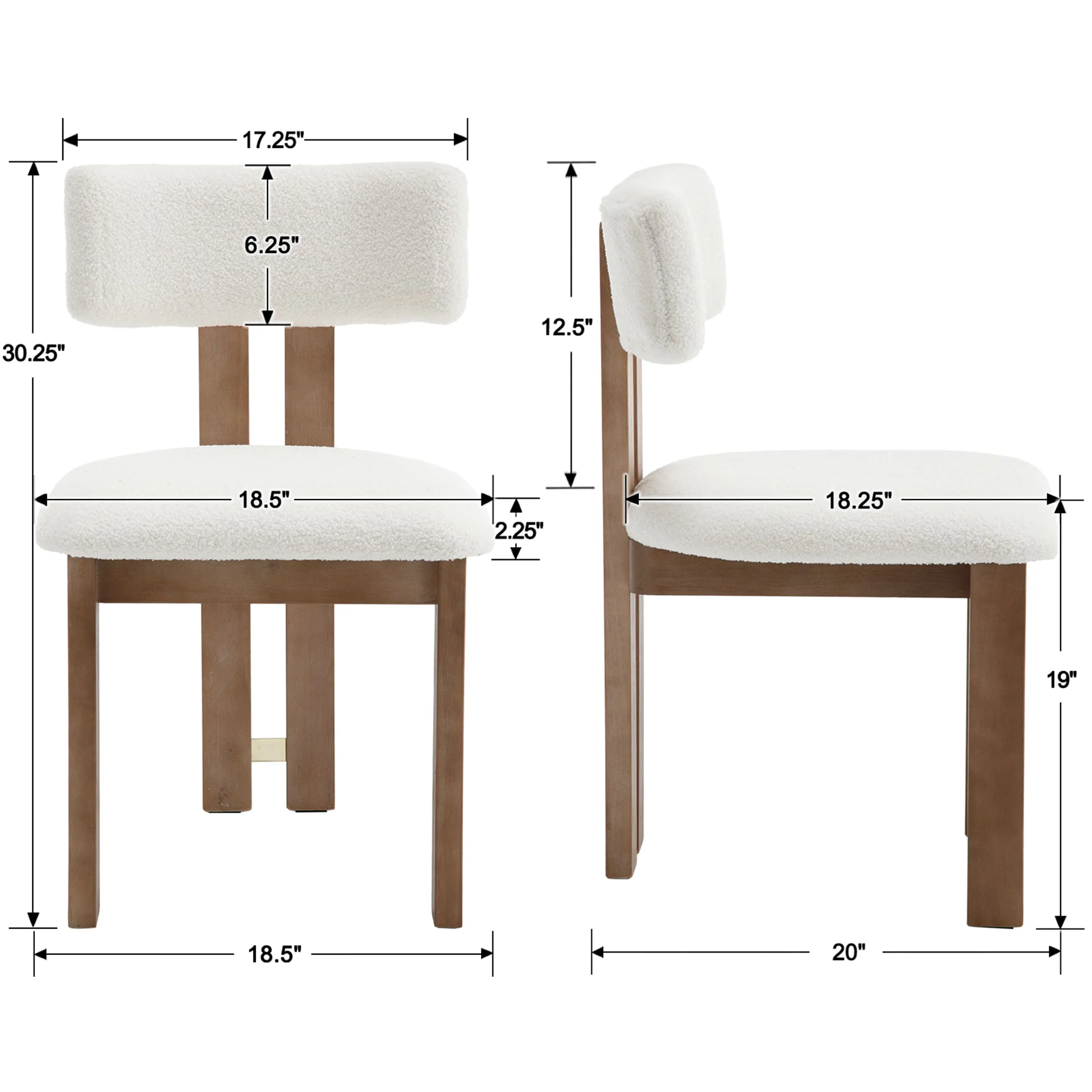 Curve Open Back Dining Chairs Set of 2 - 1936DC - Image 16