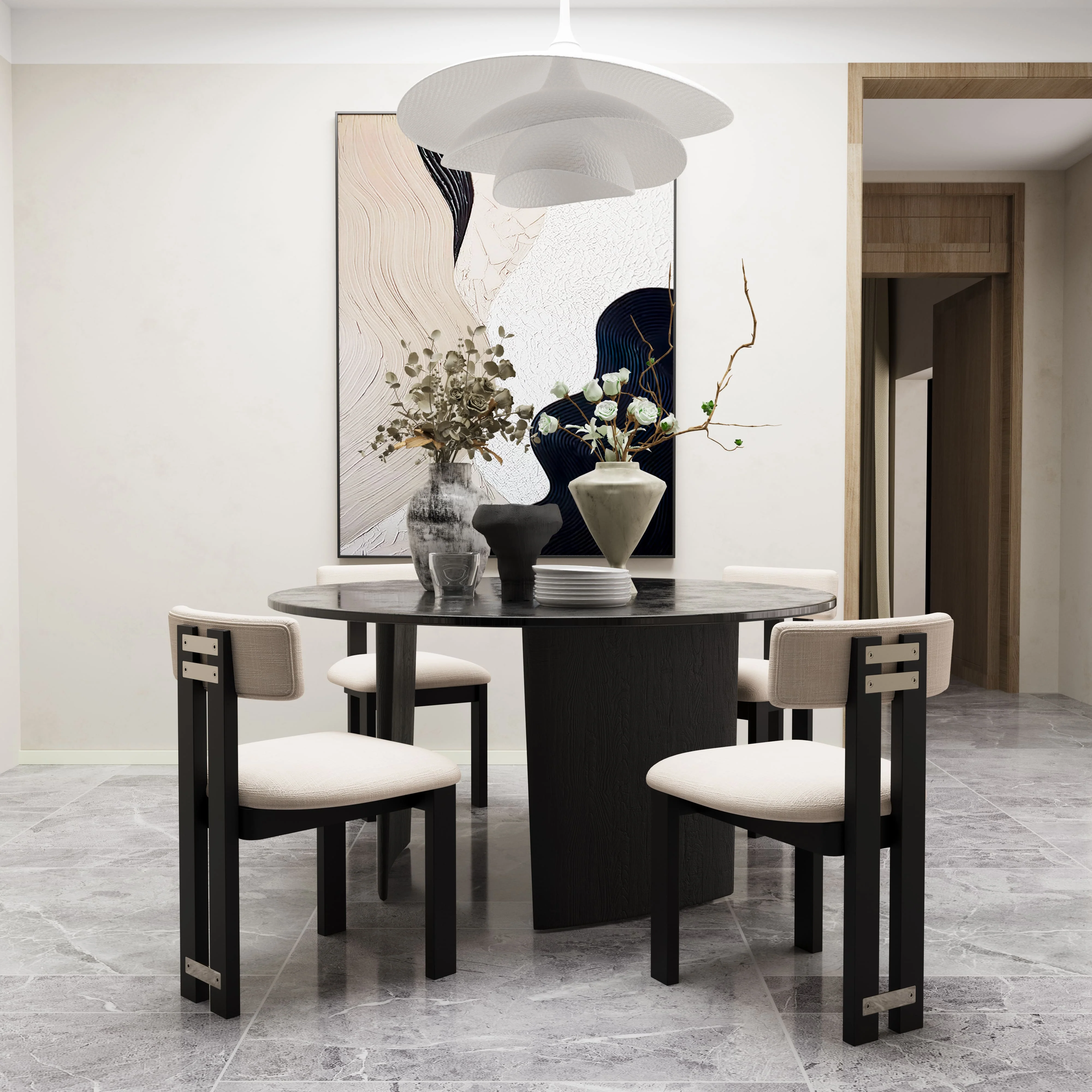 Curve Open Back Dining Chairs Set of 2 - 1936DC - Image 2