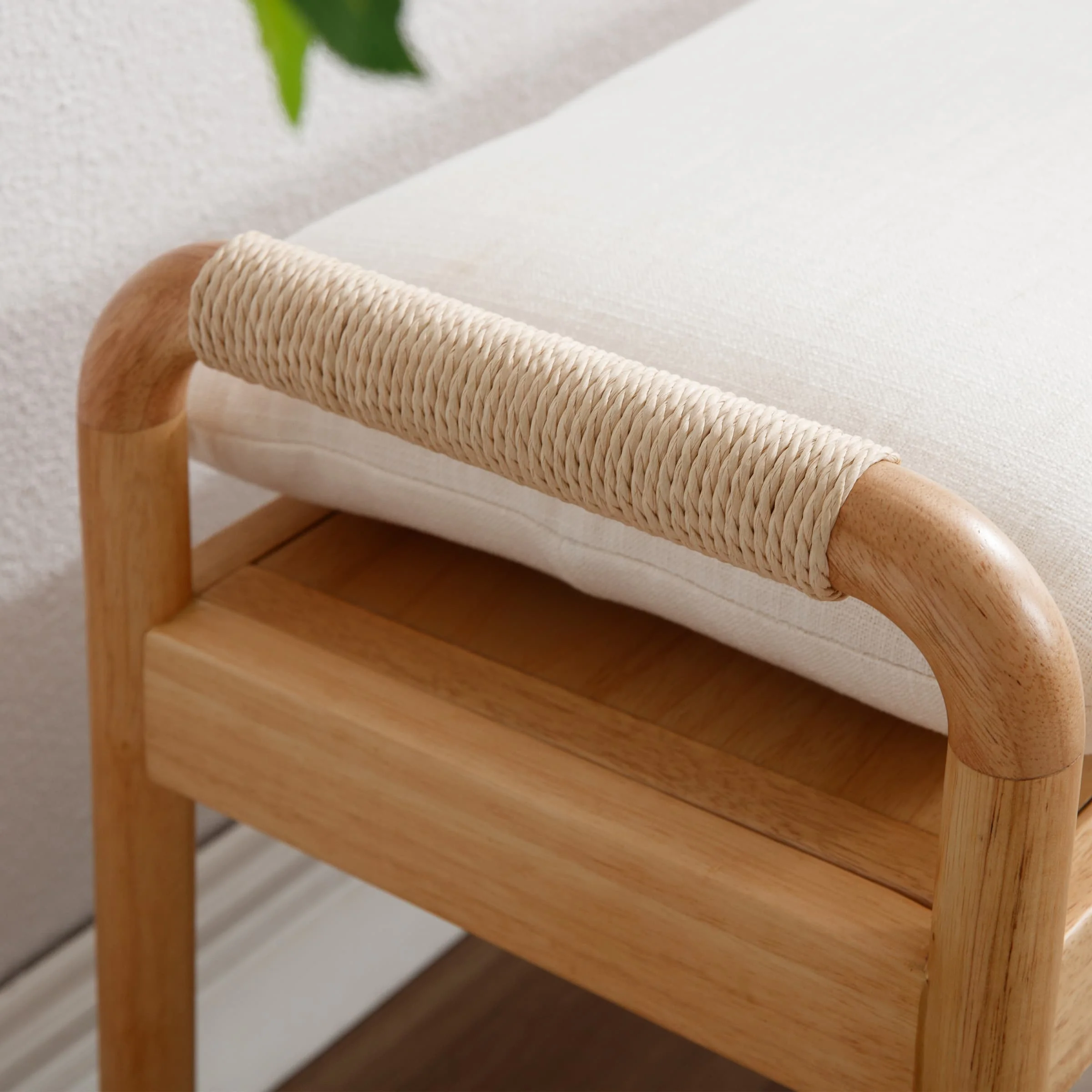 Linen Upholstered Entryway Bench - XX08BH - Image 5