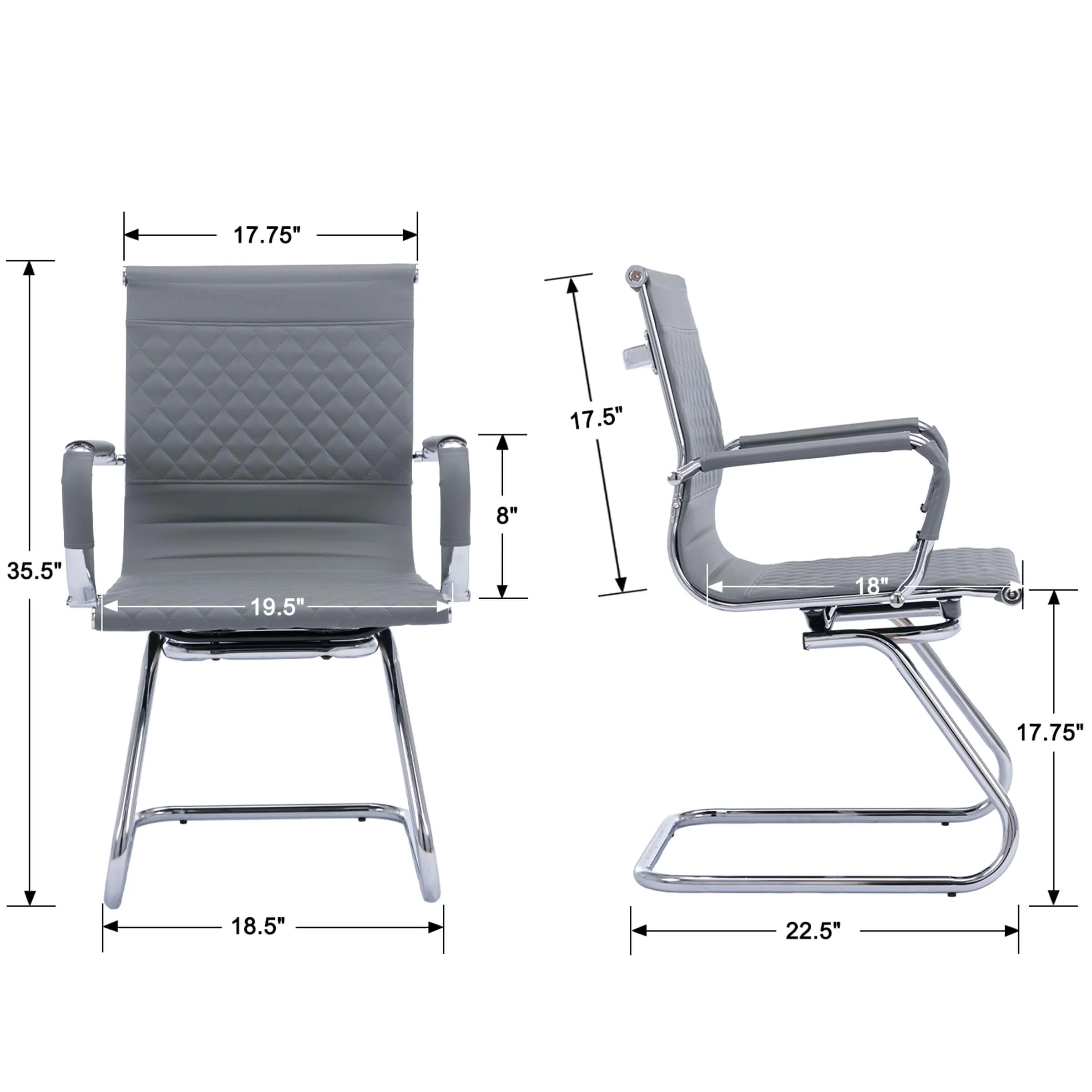 Metal Base Office Guest Chairs Set of 2 - 302OC - Image 13
