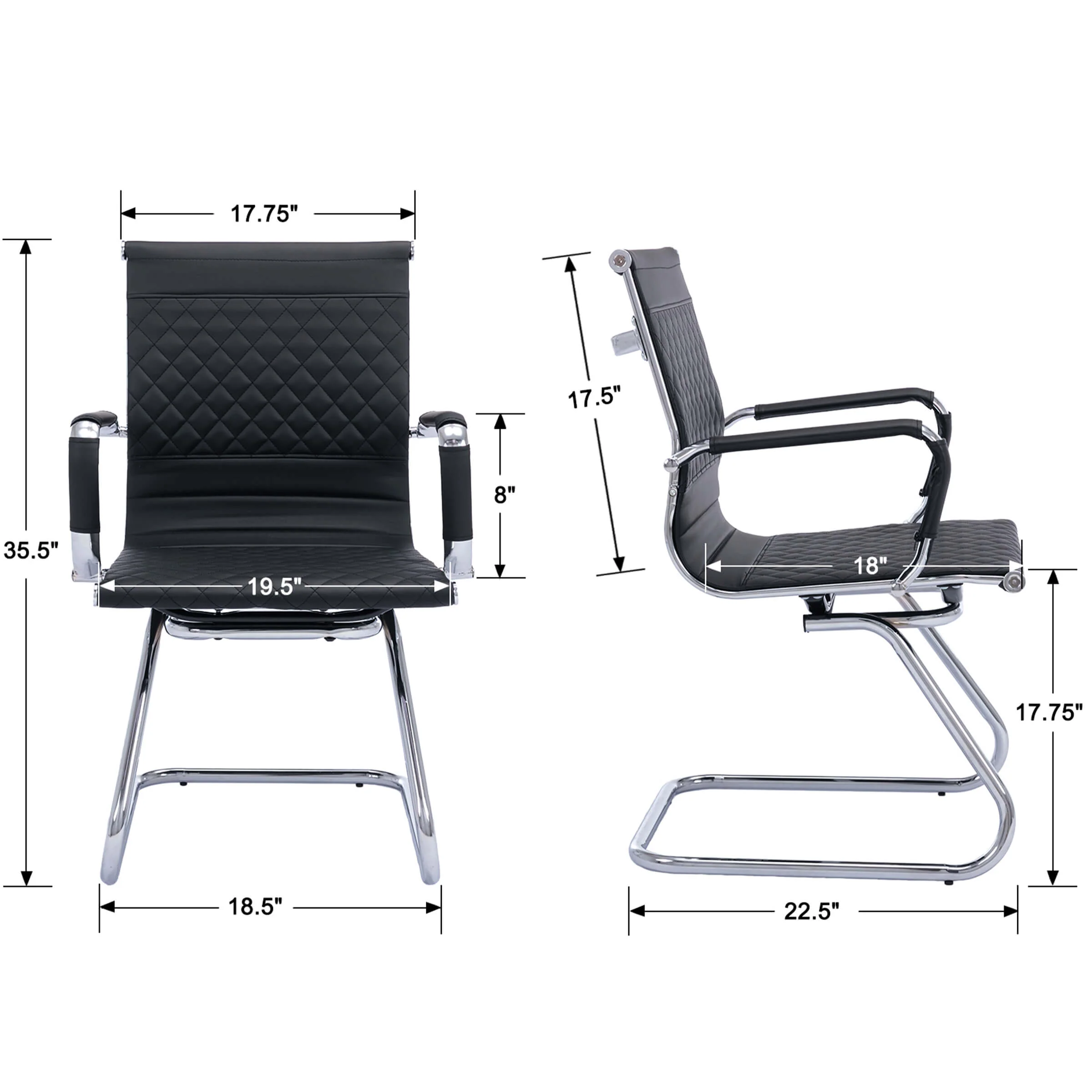 Metal Base Office Guest Chairs Set of 2 - 302OC - Image 8